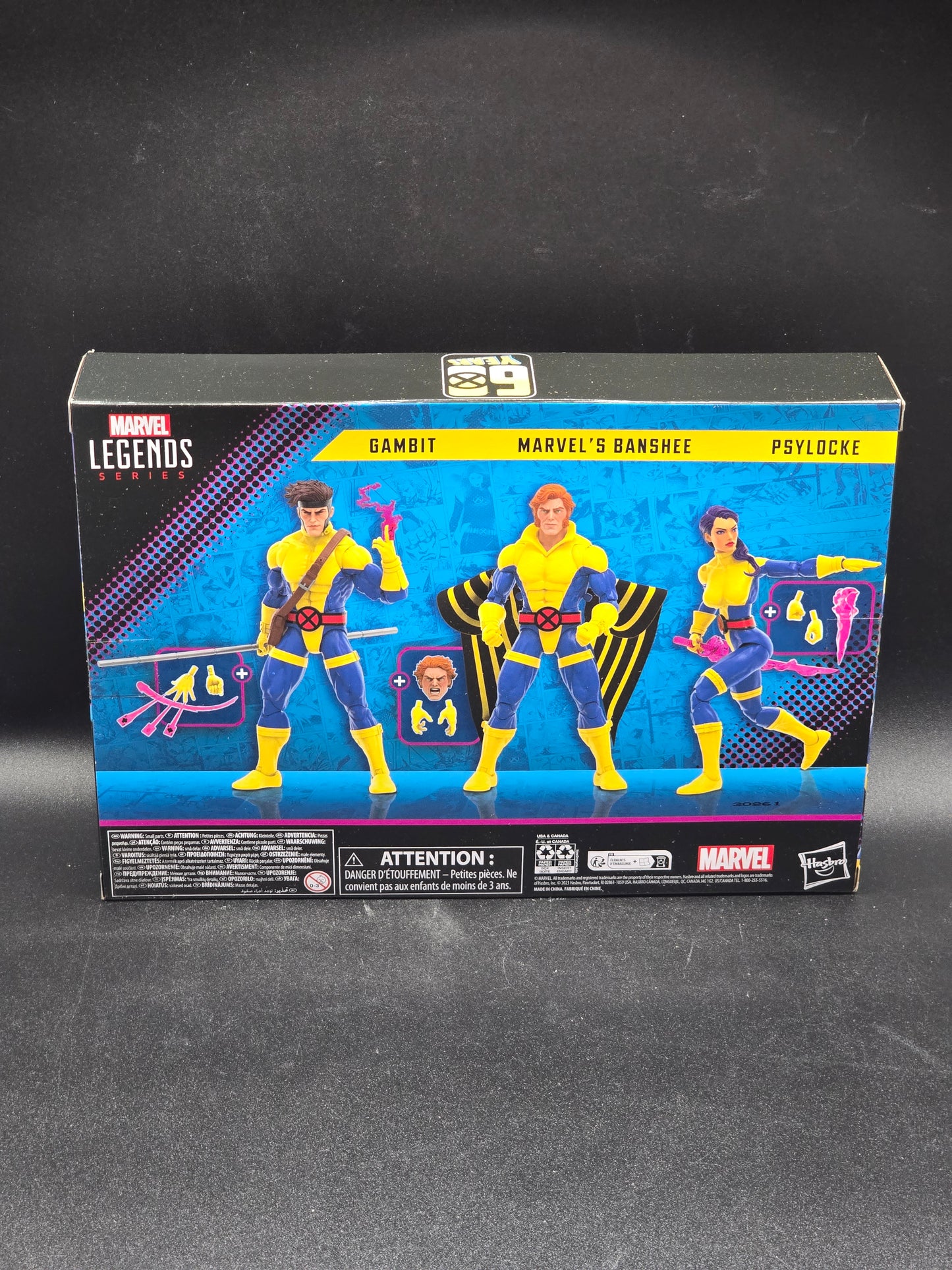 Banshee, Gambit, Psylocke Set Marvel Legends X-Men 60th Anniversary Collection