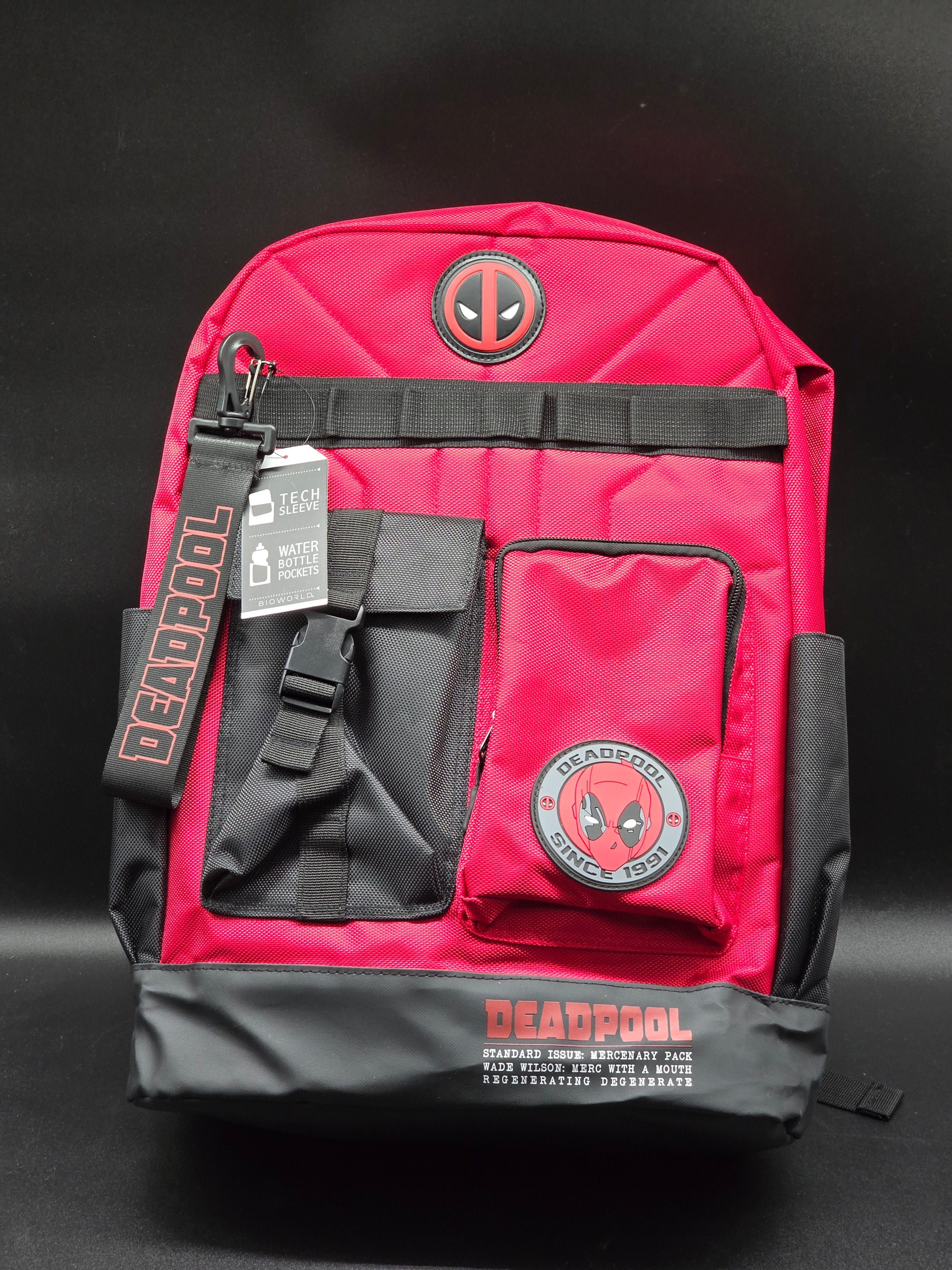 Bioworld Marvel Deadpool Tactical Adult Backpack, Standard, Red
