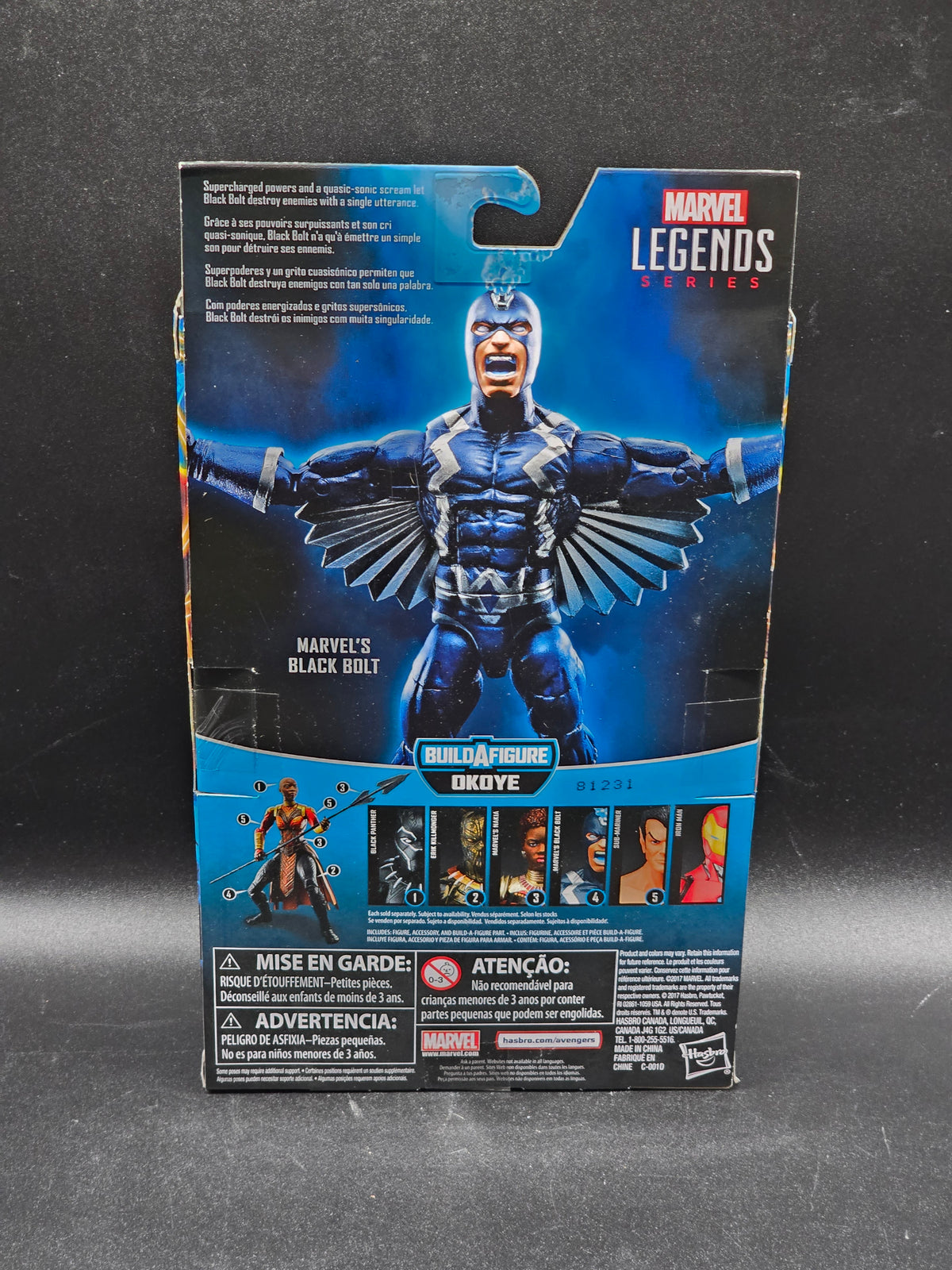 Black Bolt Inhumans Marvel Legends BAF Okoye Action Figure Hasbro 2017