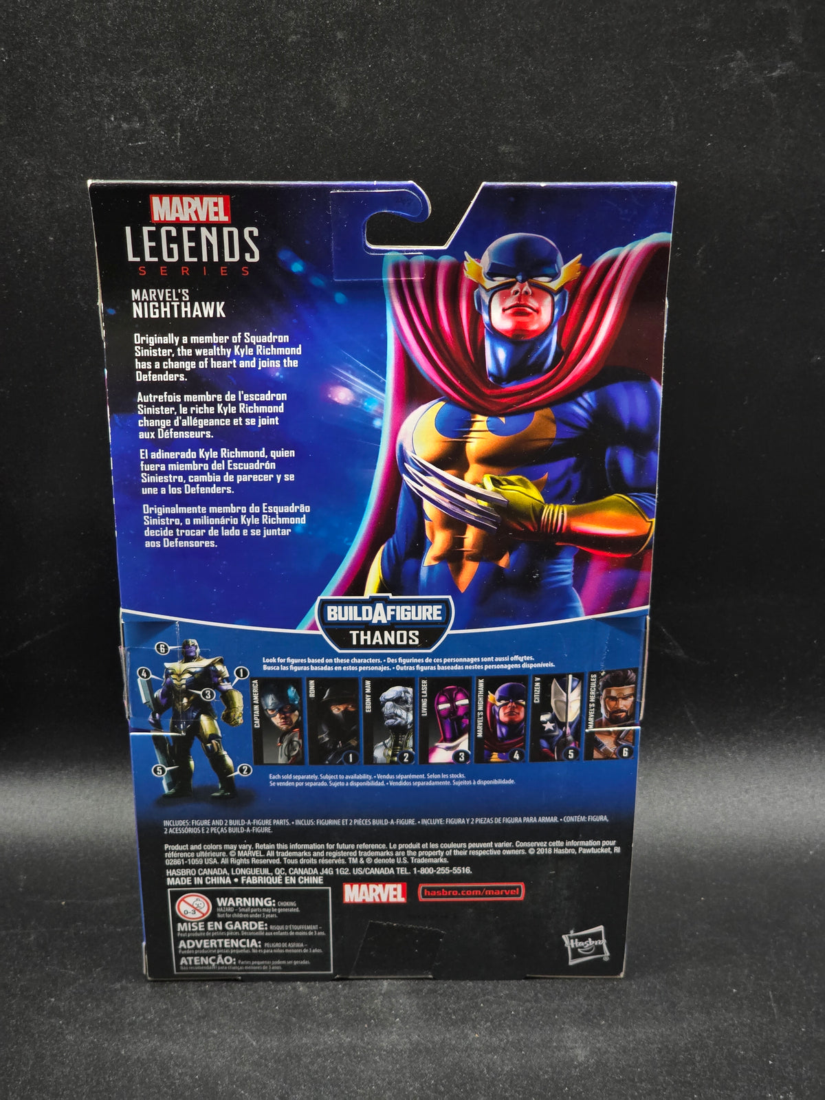Nighthawk BAF Thanos Marvel Legends Action Figure Hasbro 2018