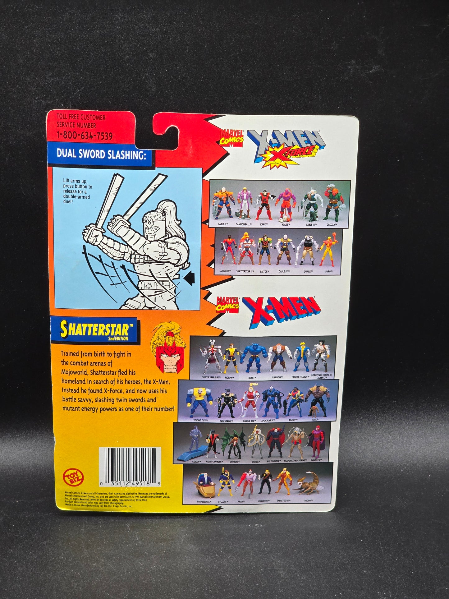 Shatterstar 2nd Edition X-Men: X-Force Action Figure Toybiz 1994