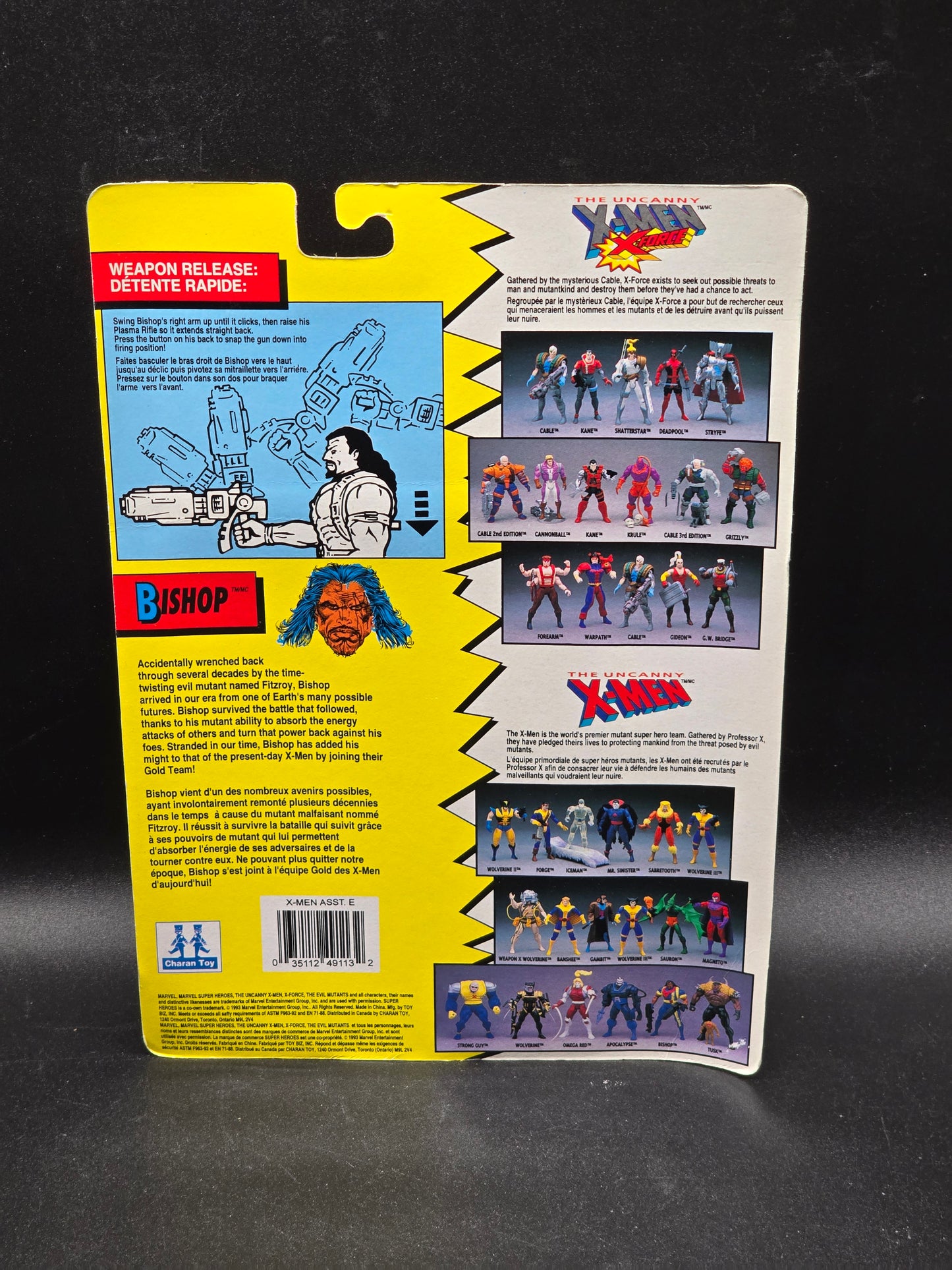Bishop X-Men Action Figure Toybiz Charan Toy 1993