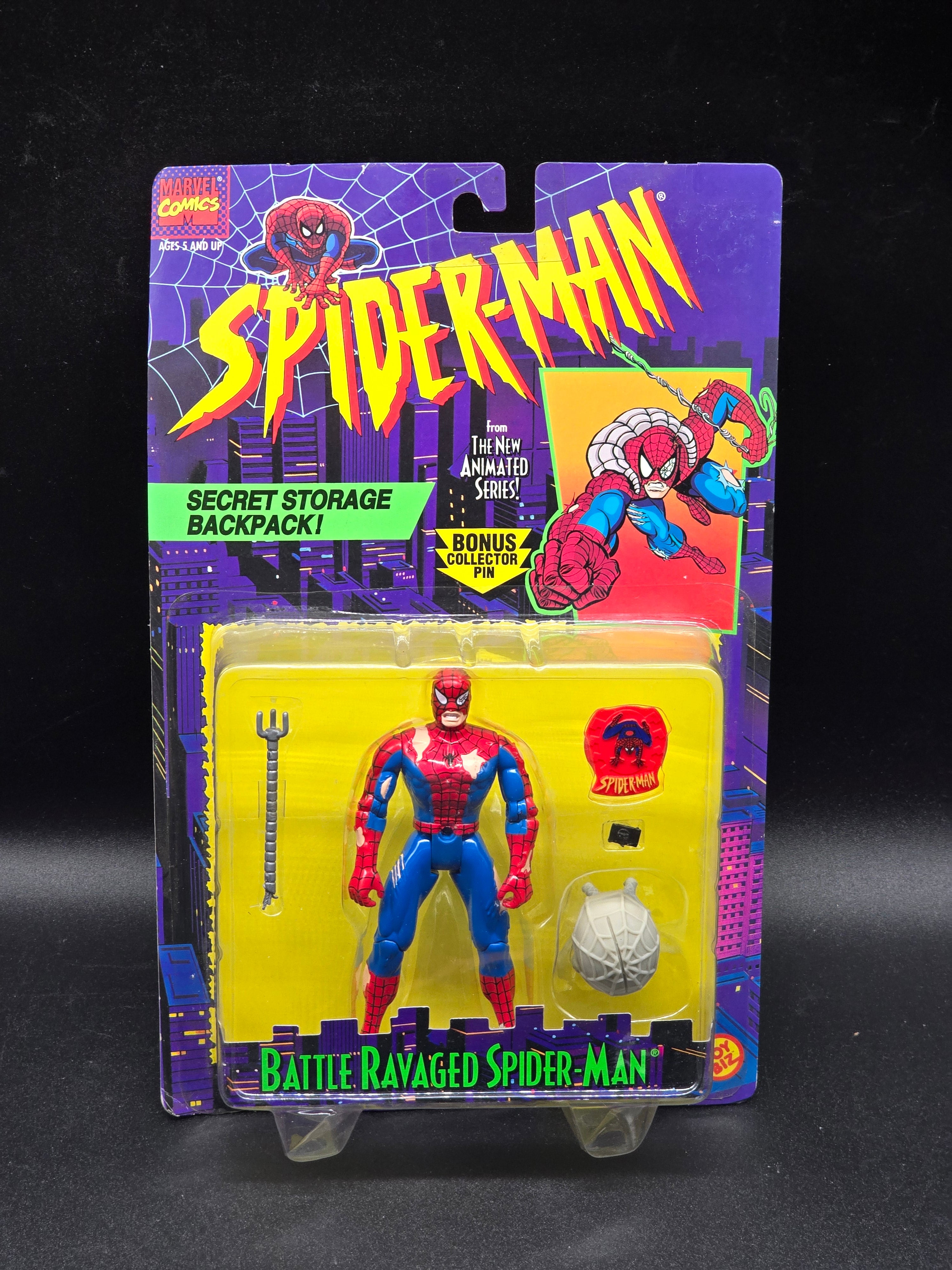 Spider-Man Battle Ravaged Spider-Man Animated series Toybiz 1995 – Uncanny  Toys & More