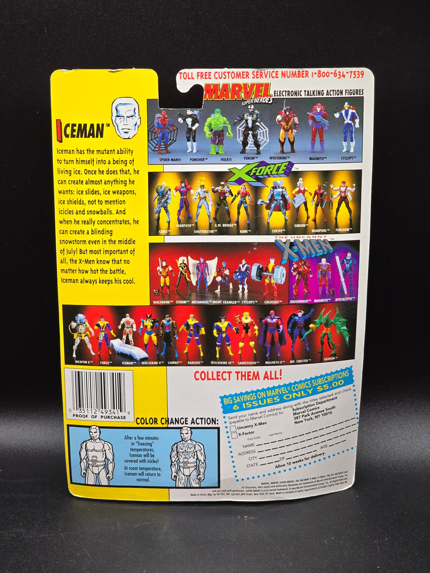 Iceman (Clear Variant) X-Men Toybiz Figure 1992