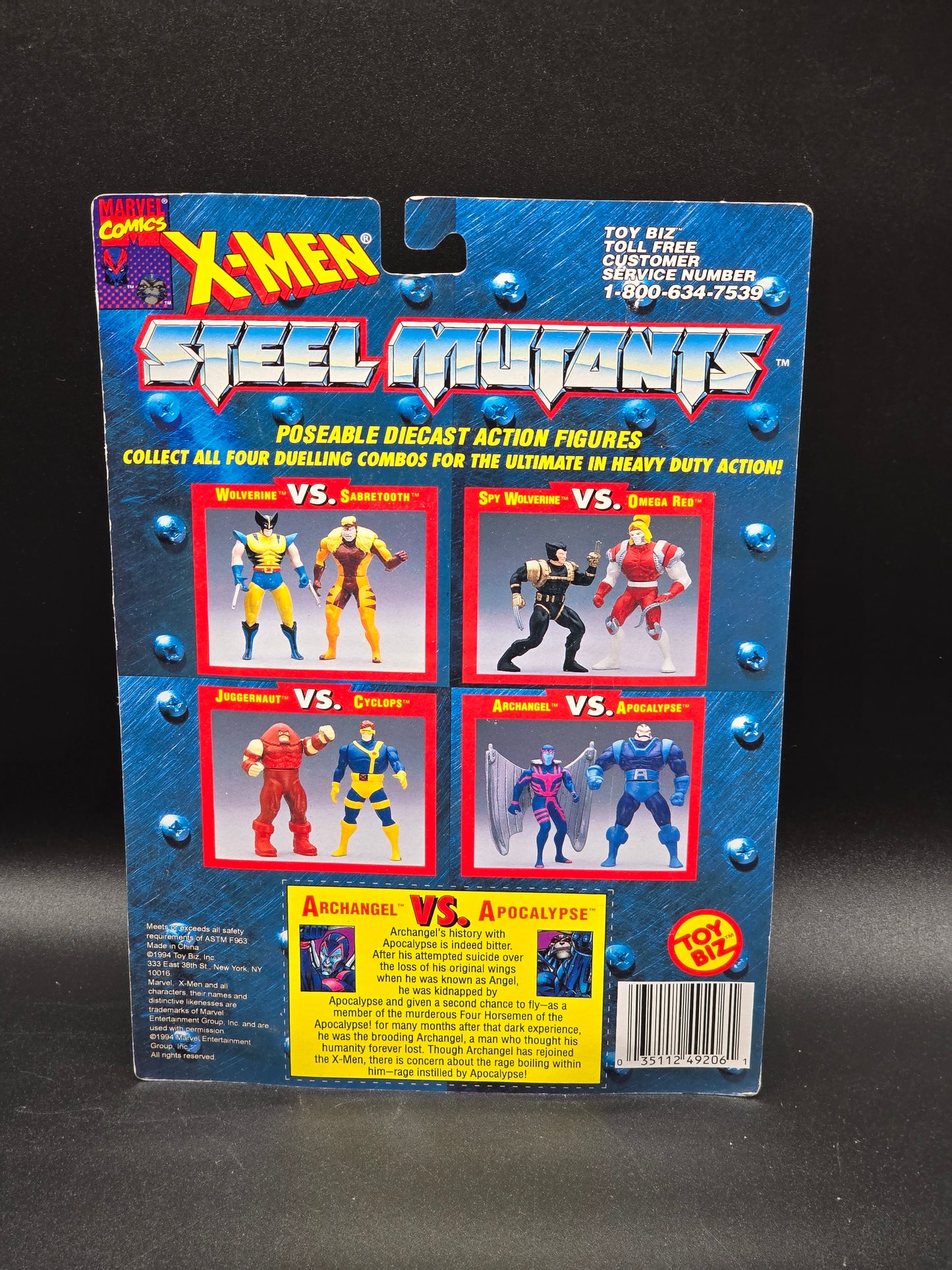 Apocalypse vs Archangel X-Men: Steel Mutants Action Figure Set Toybiz 1994