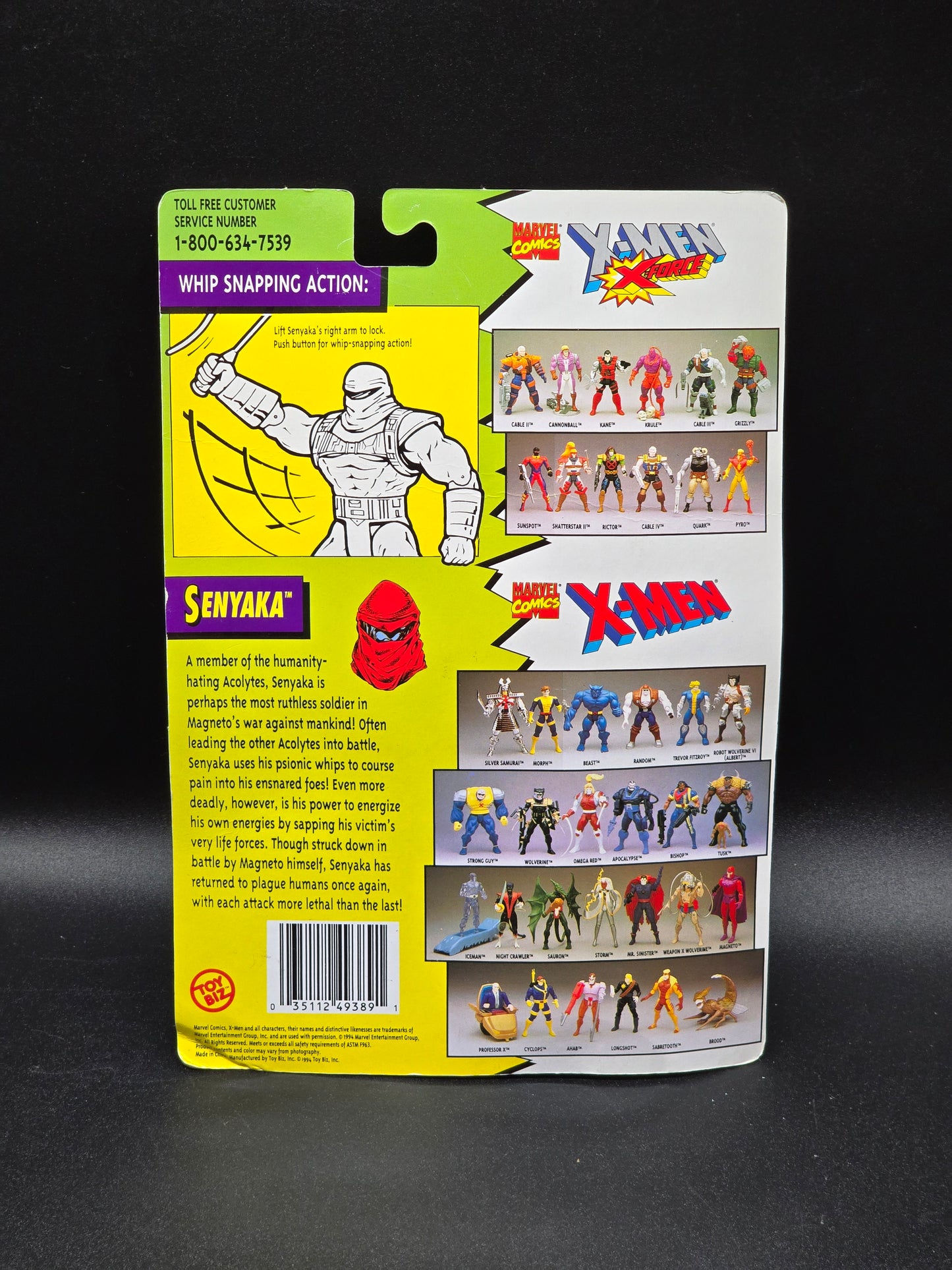 Senyaka (open) X-Men Action Figure Toybiz 1992