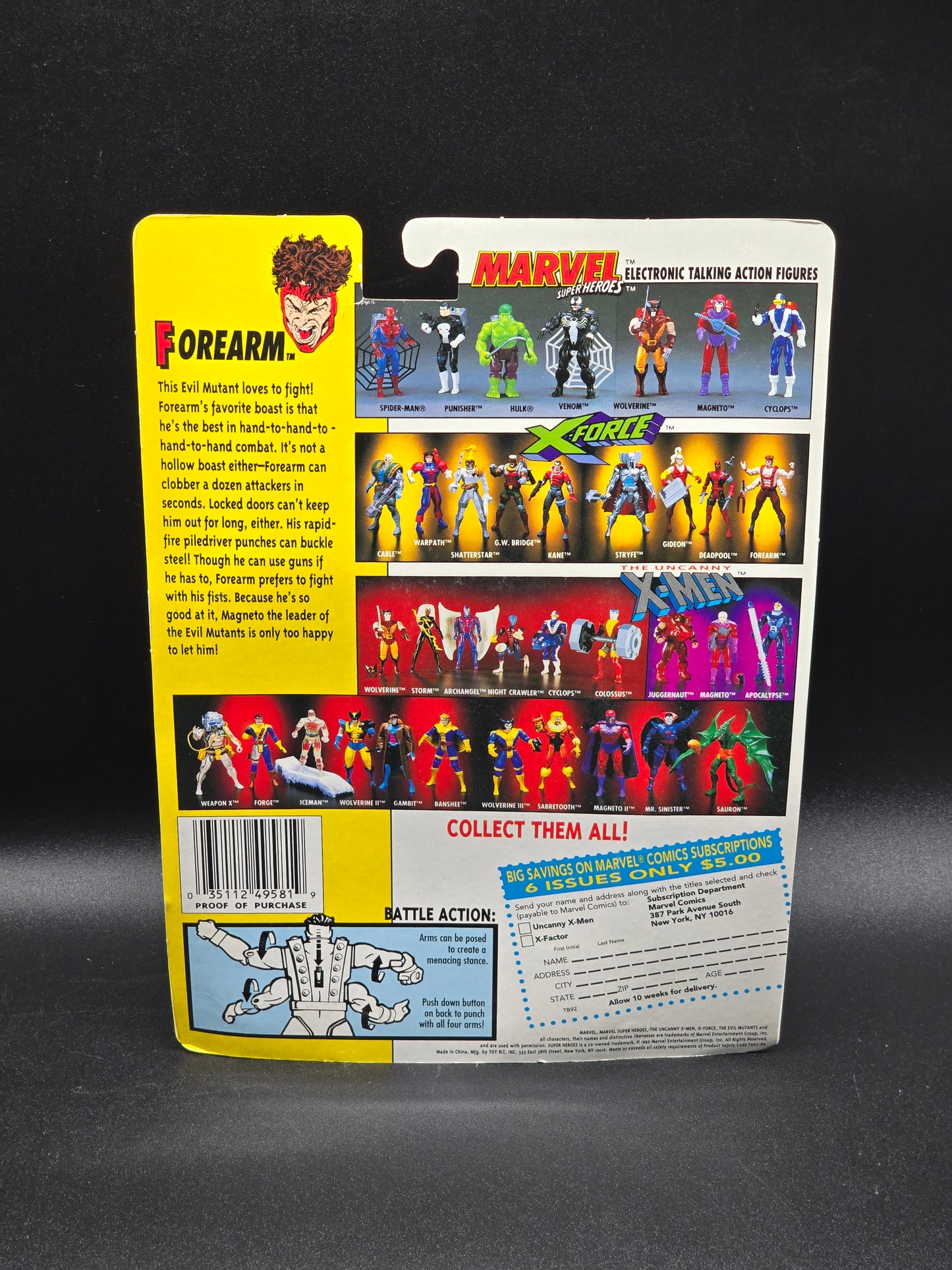 Forearm X-Men X-Force Toybiz Figure 1992
