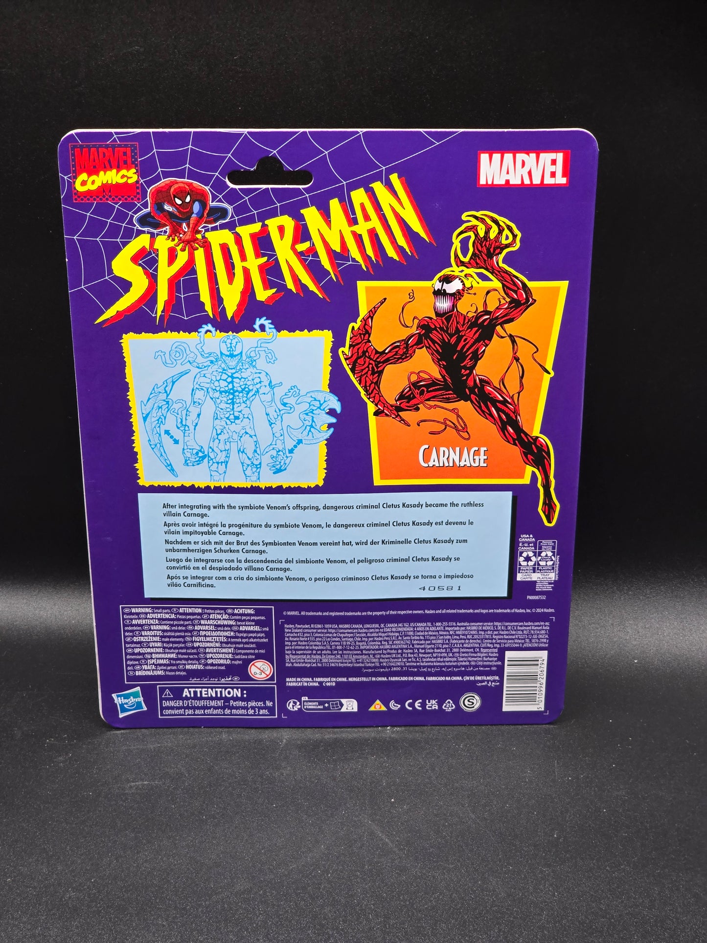 Carnage Hasbro Marvel Legends Spider-Man Retro Figure 2024 (Target Exclusive)