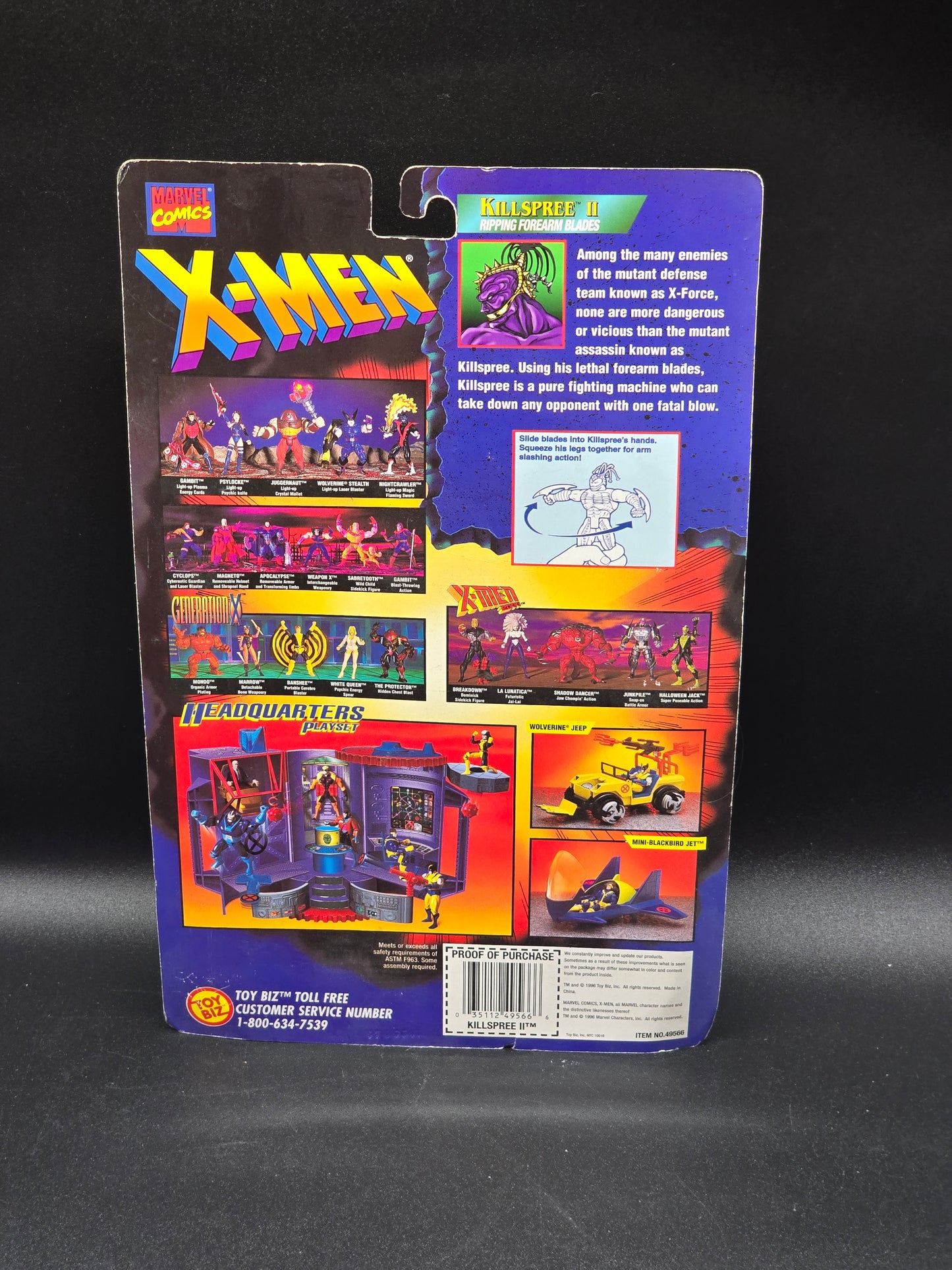 Killspree 2 X-Men: X-Force Action Figure Toybiz 1996