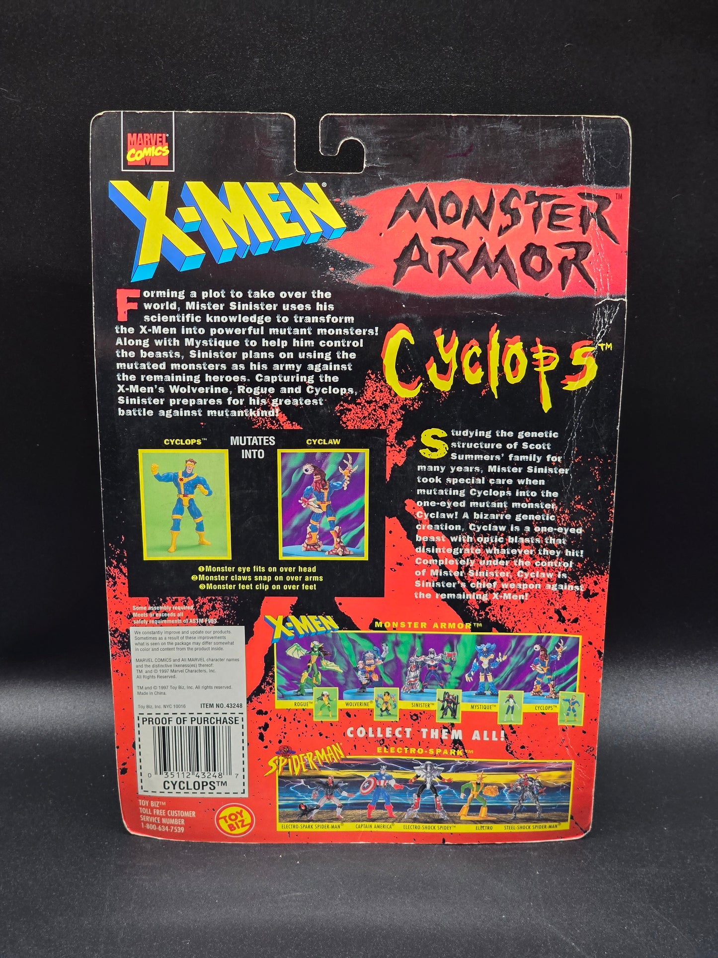 Cyclops X-Men: Monster Armor Series Action Figure Toybiz 1997