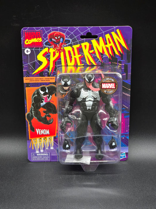 Venom Hasbro Marvel Legends Spider-Man Retro Figure 2024 85th Anniversary Walmart Exclusive