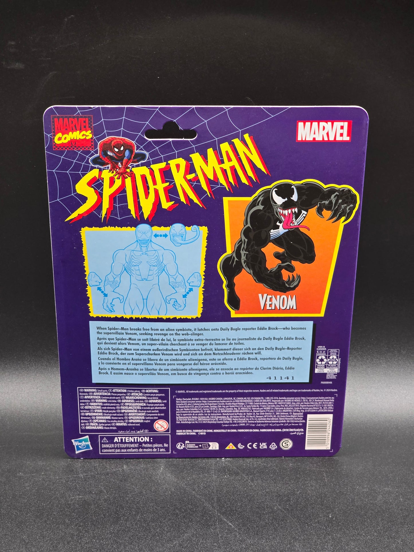 Venom Hasbro Marvel Legends Spider-Man Retro Figure 2024 85th Anniversary Walmart Exclusive