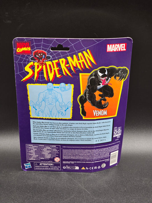 Venom Hasbro Marvel Legends Spider-Man Retro Figure 2024 85th Anniversary Walmart Exclusive (Damaged Card)