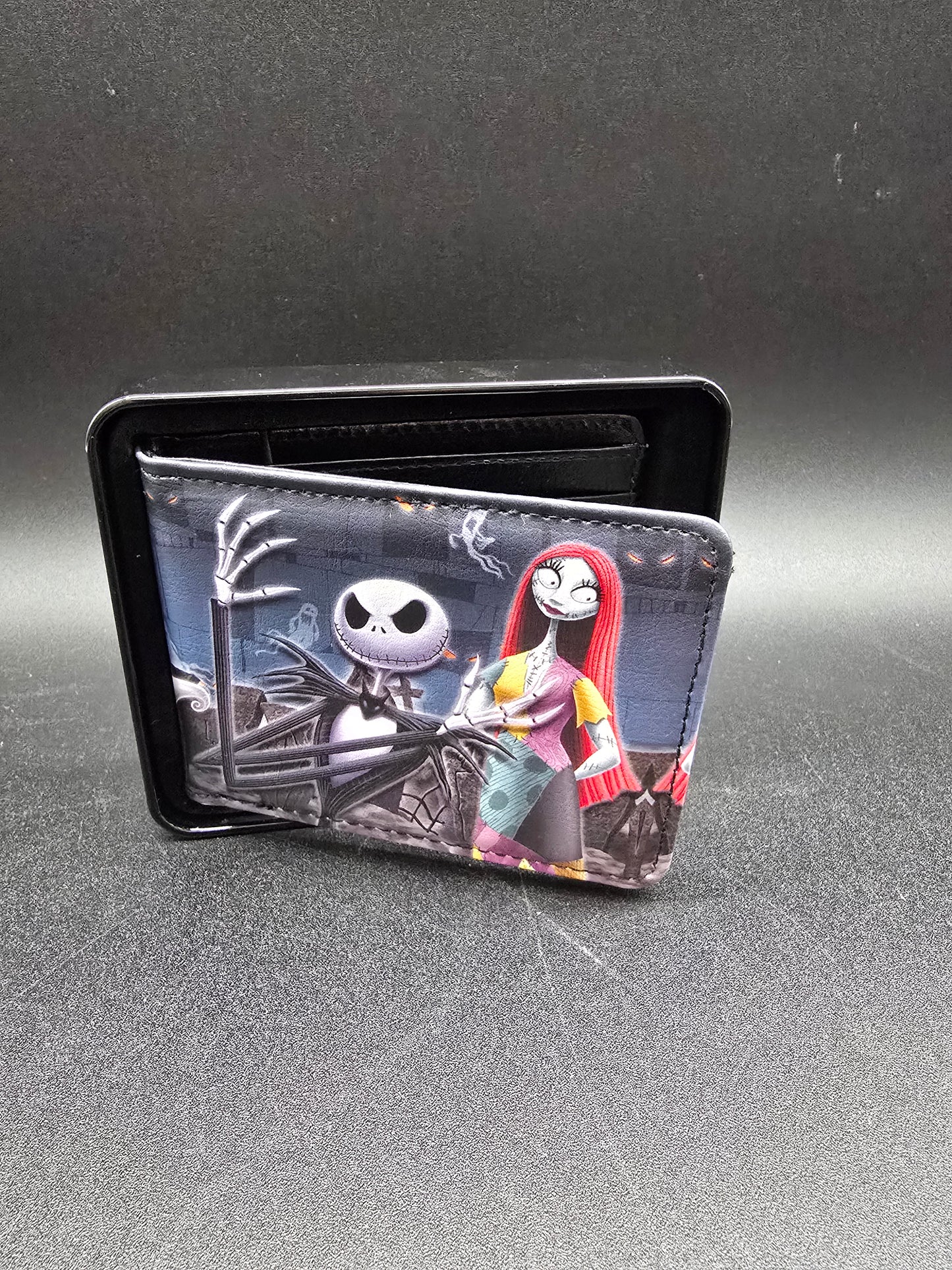 Nightmare Before Christmas 4-Character Group Cemetery Scene Bi-Fold Wallet