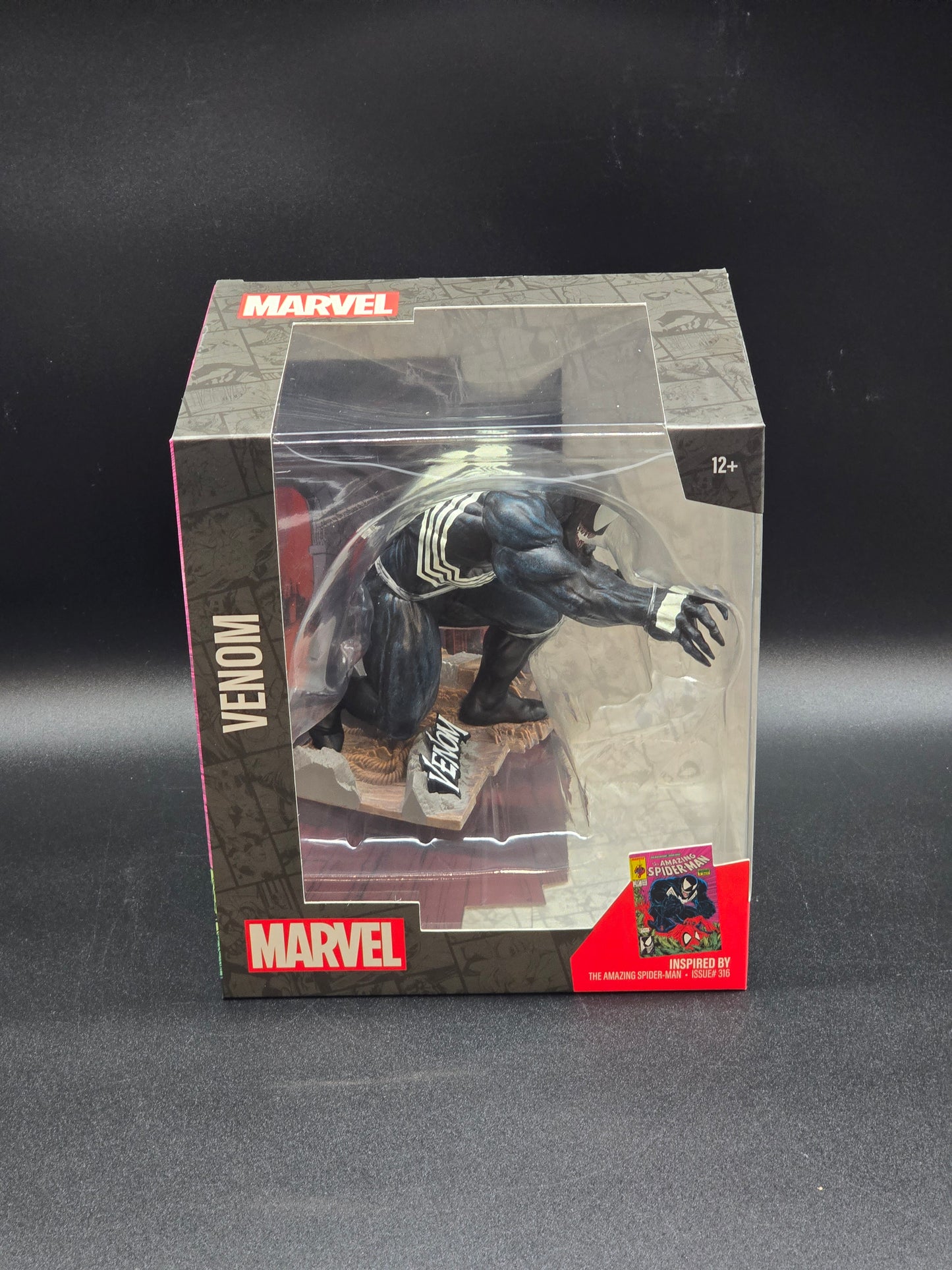 Venom 1:10 McFarlane Marvel Posed Figure Scene The Amazing Spider-Man #316