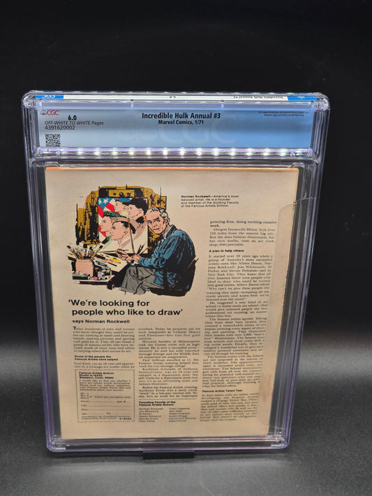 Incredible Hulk Annual #3 1/71 CGC 6.0