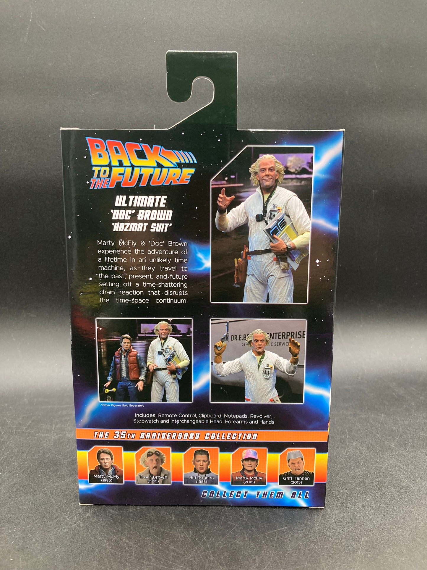 Ultimate Doc Brown Hazmat Suit 1985 NECA Back To The Future 35th Anniversary Figure