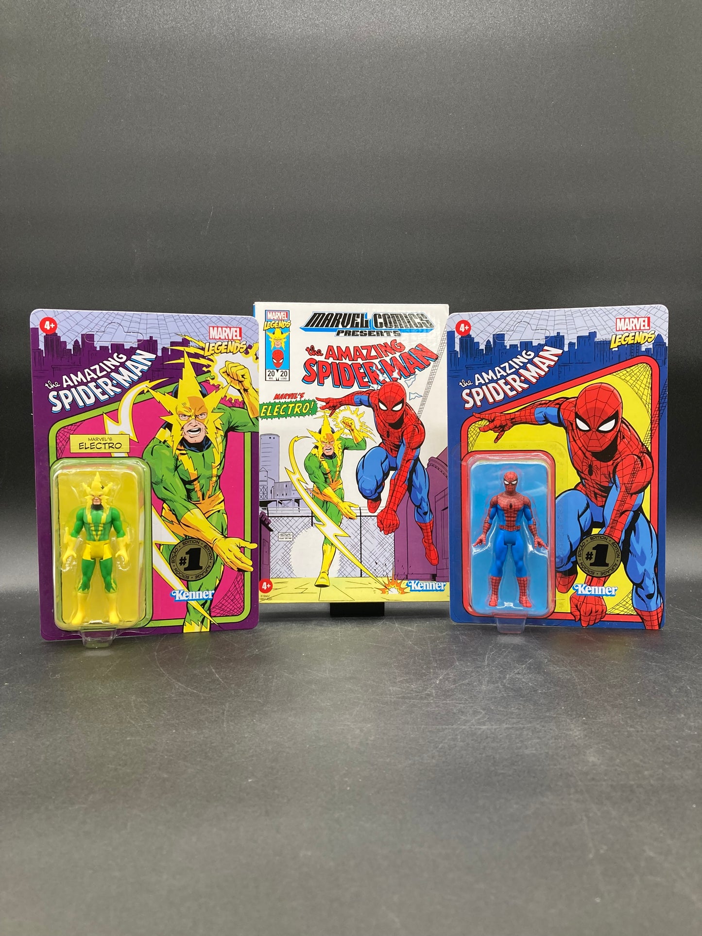 Spider-Man & Electro Hasbro Pulse Exclusive Retro Card (Unpunched) Amazing Spider-Man #20 Marvel Legends Retro Kenner 3.75in. Figure Set 2020