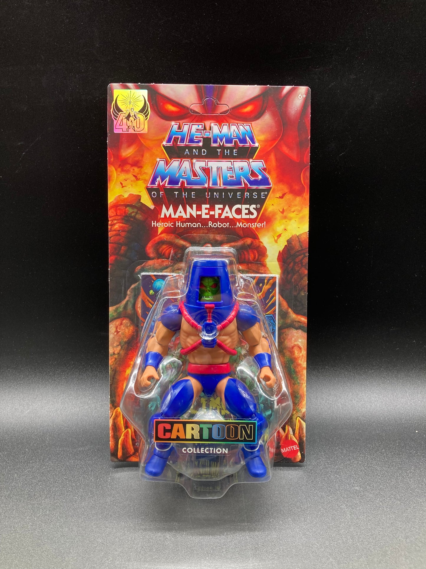 Man-E-Faces Mattel He-Man MOTU 40th Anniversary Cartoon Collection Figure 2024 Unpunched Card