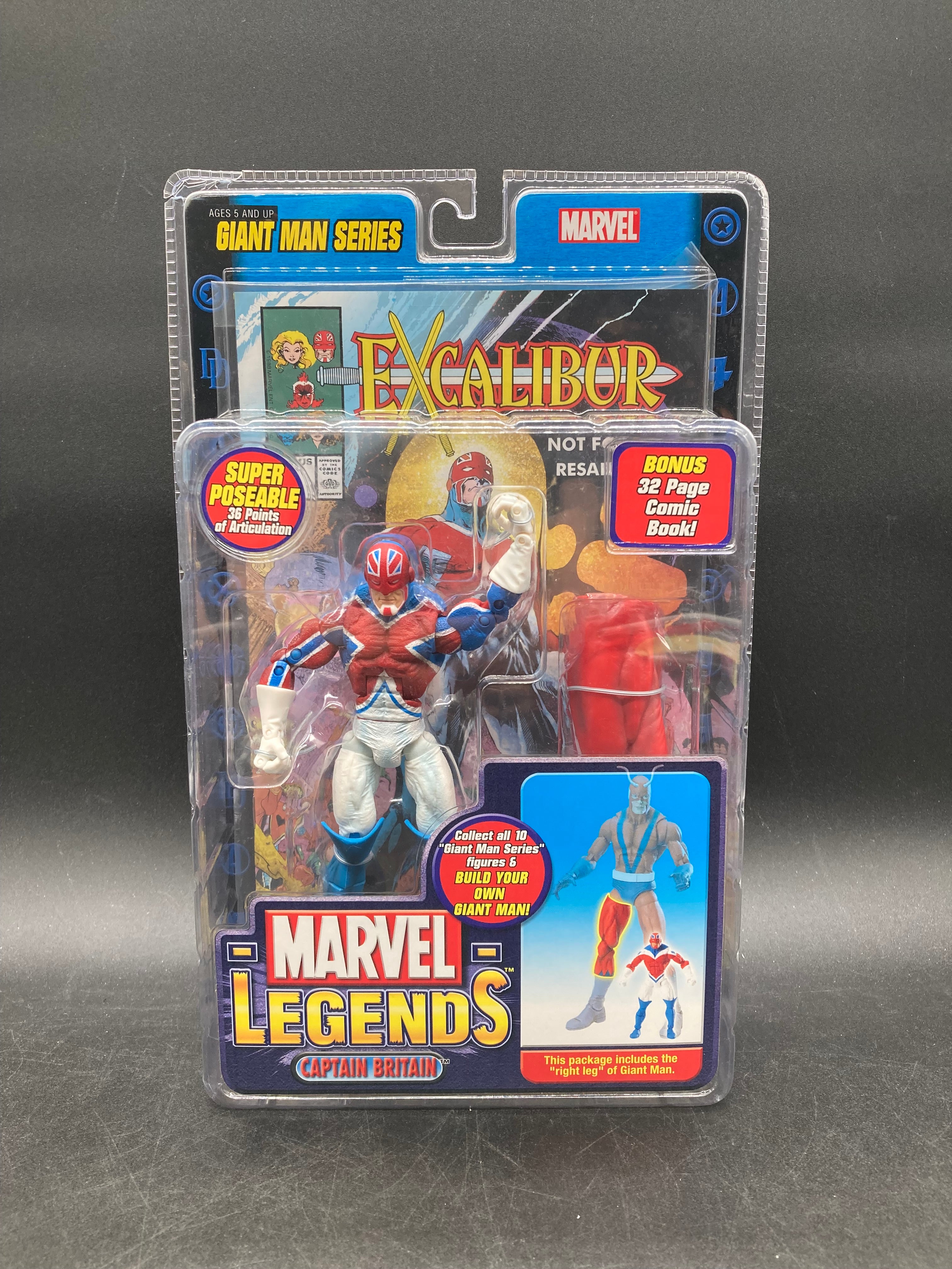 Captain Britain Marvel Legends Giant Man Series Action Figure Toybiz 2006