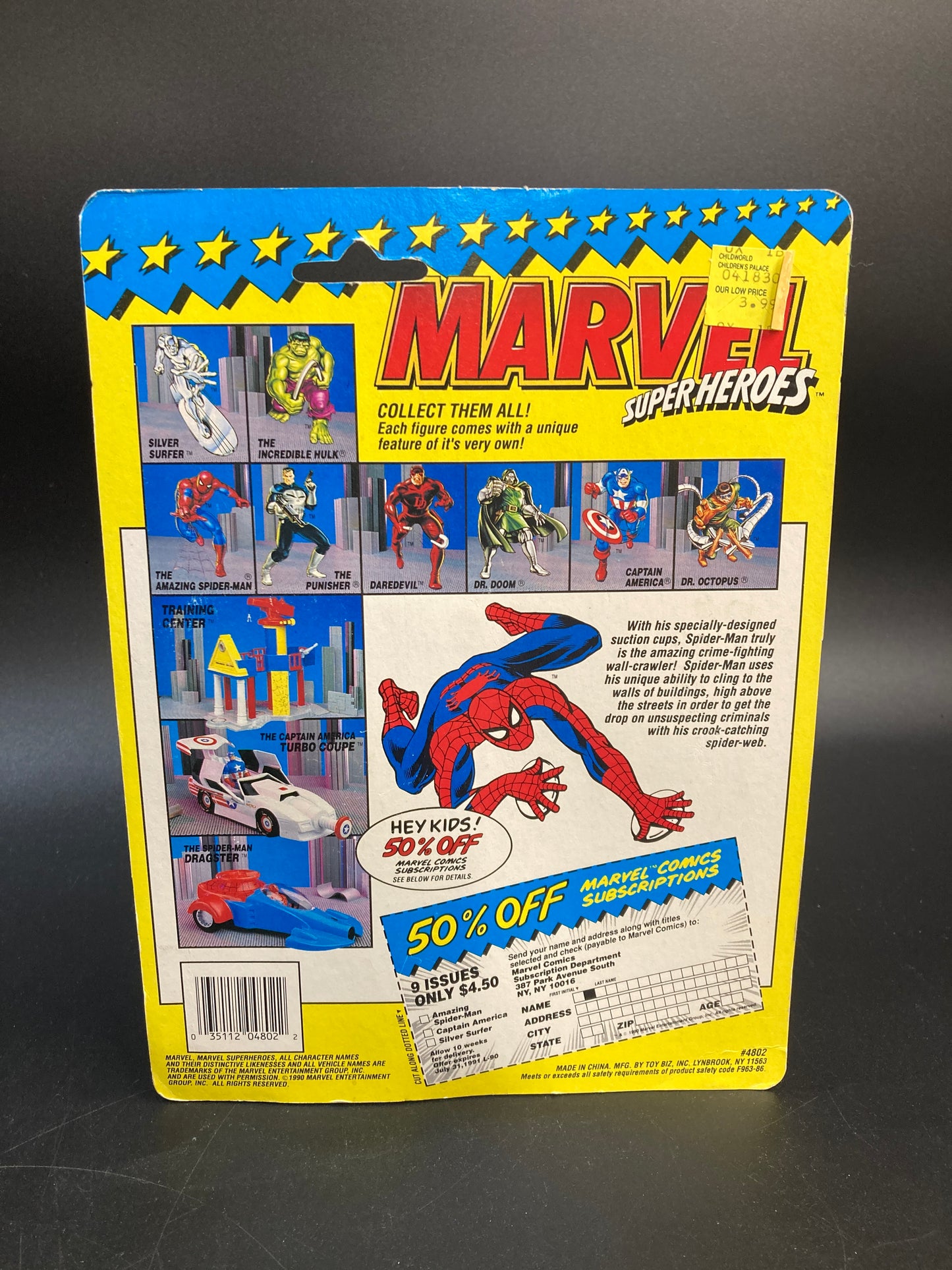 Spider-Man Toybiz Marvel Superheroes Action Figure 1990