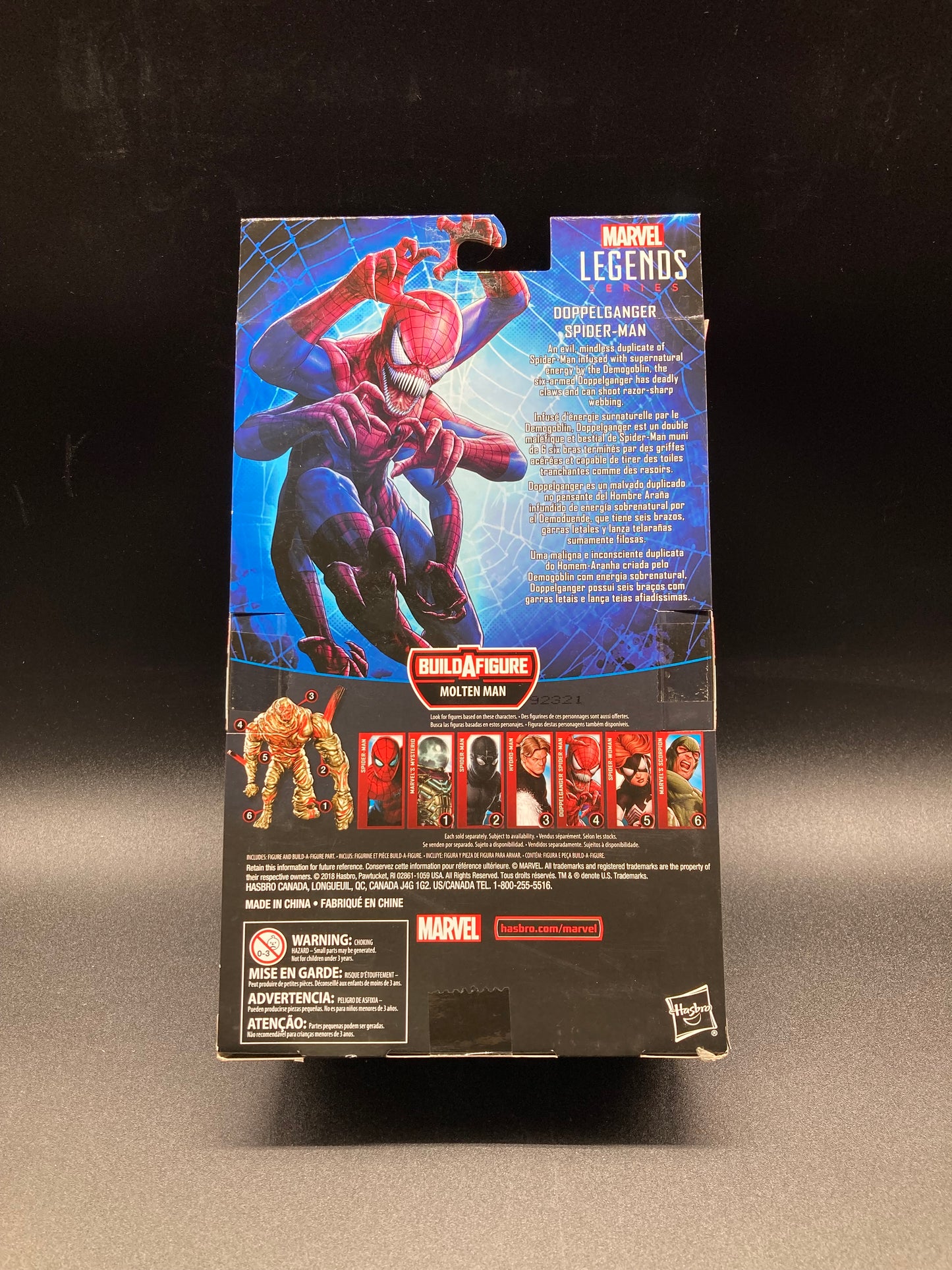 Doppelganger Spider-Man Hasbro Marvel Legends Figure Molten Man BAF 2018