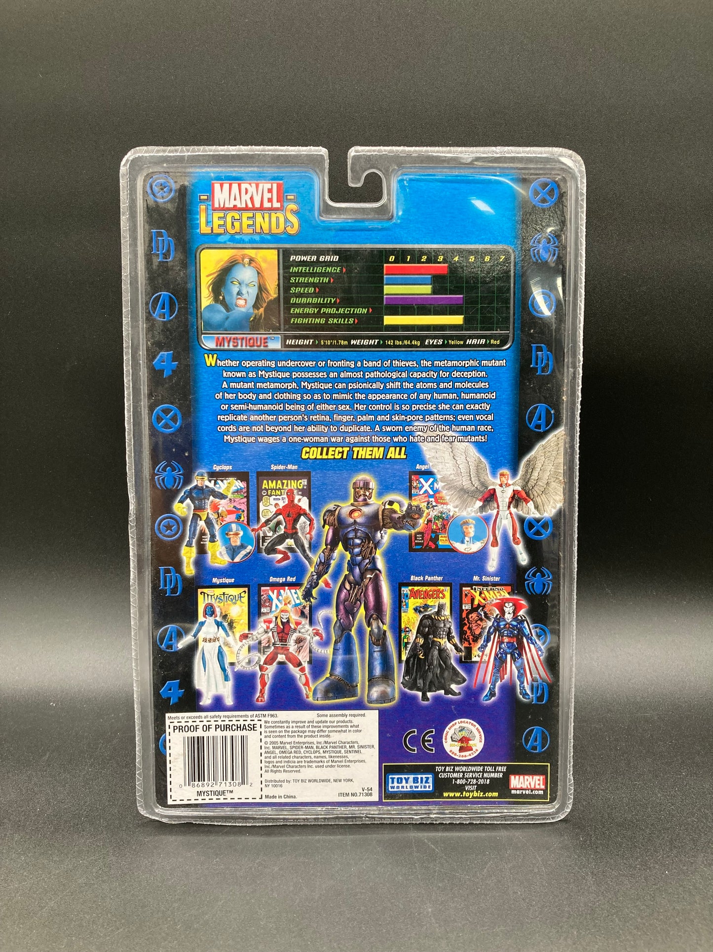 Mystique Marvel Legends Sentinel Series 10 Action Figure Toybiz 2005