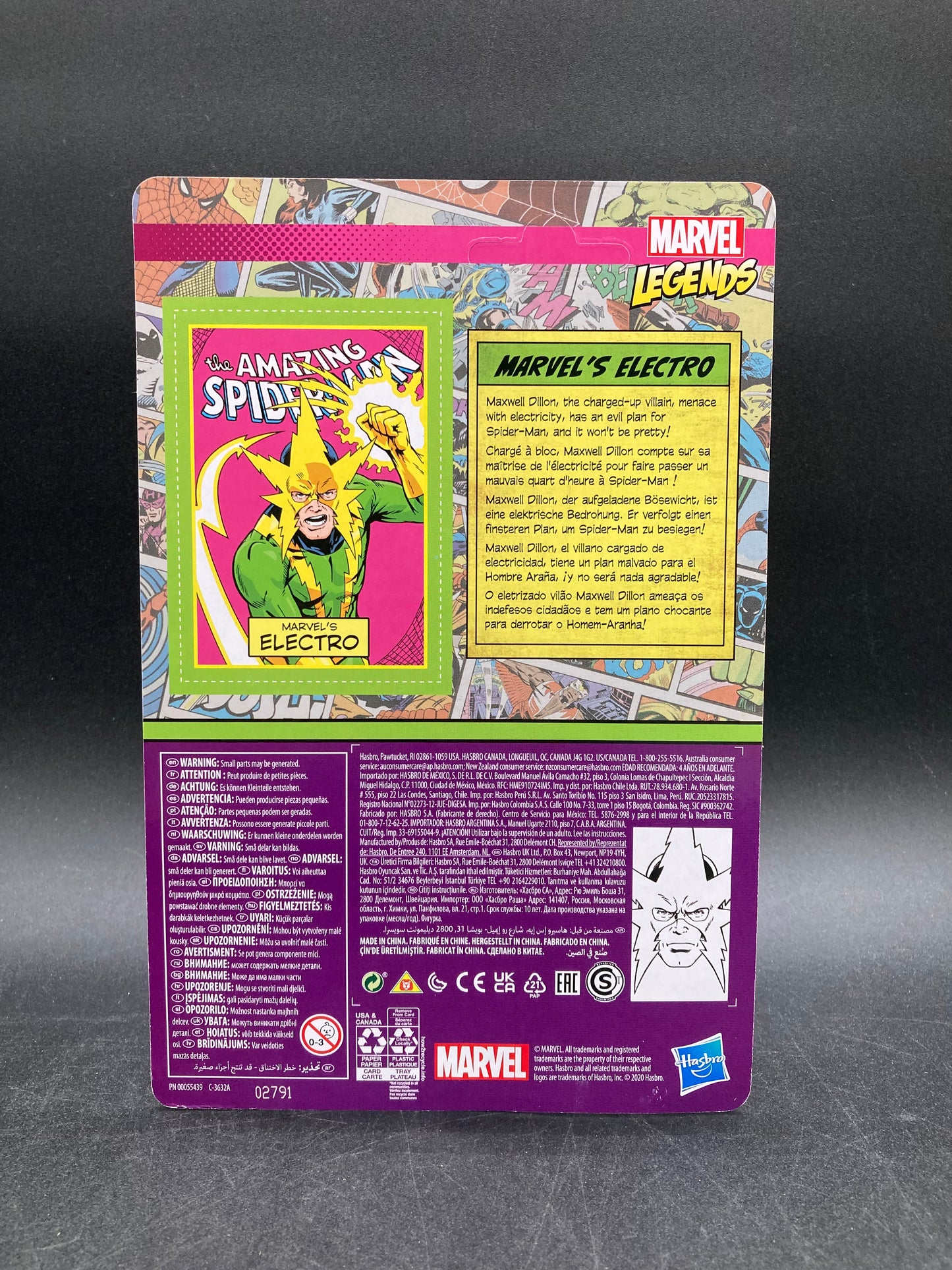 Spider-Man & Electro Hasbro Pulse Exclusive Retro Card (Unpunched) Amazing Spider-Man #20 Marvel Legends Retro Kenner 3.75in. Figure Set 2020