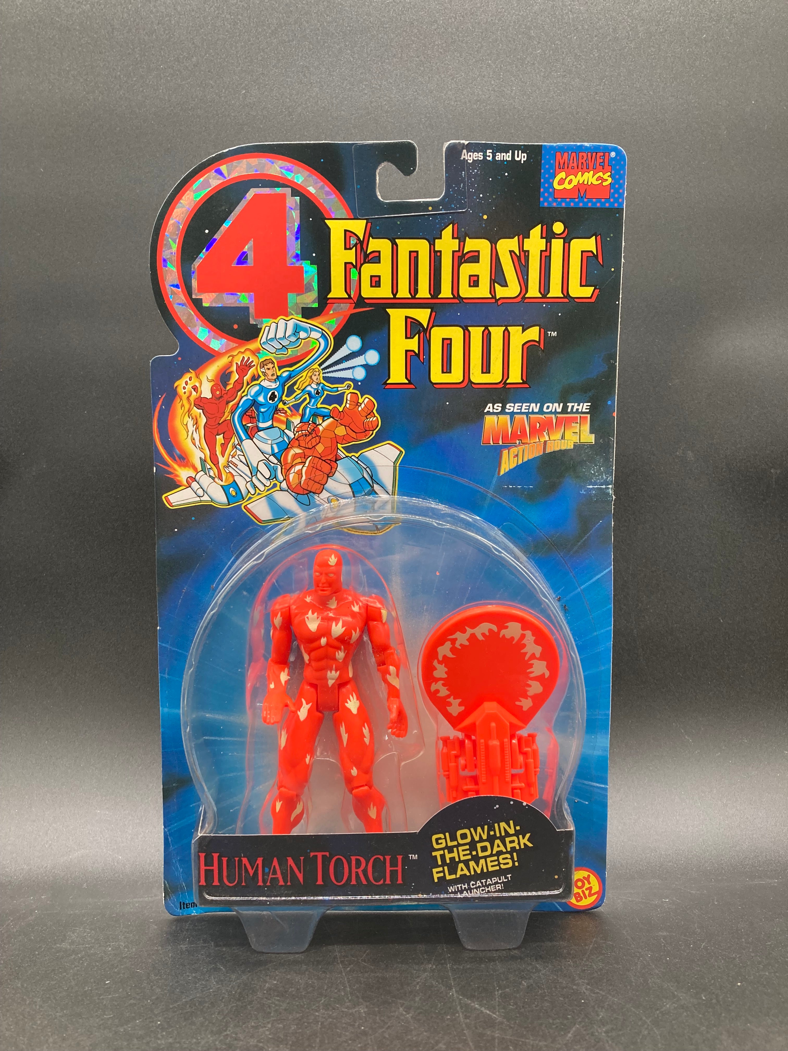 Glow-In-The-Dark Human Torch Toybiz Fantastic Four Figure 1994