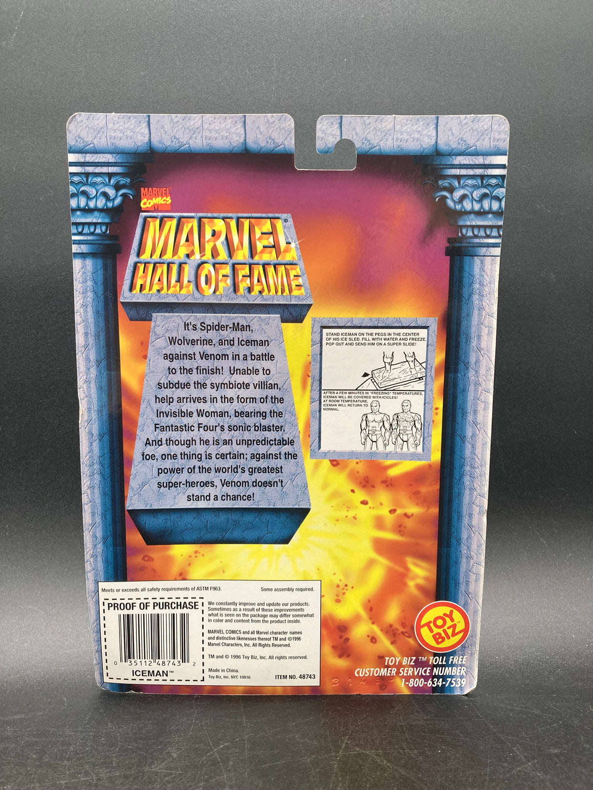 Iceman Hall of Fame Action Figure Toybiz 1996