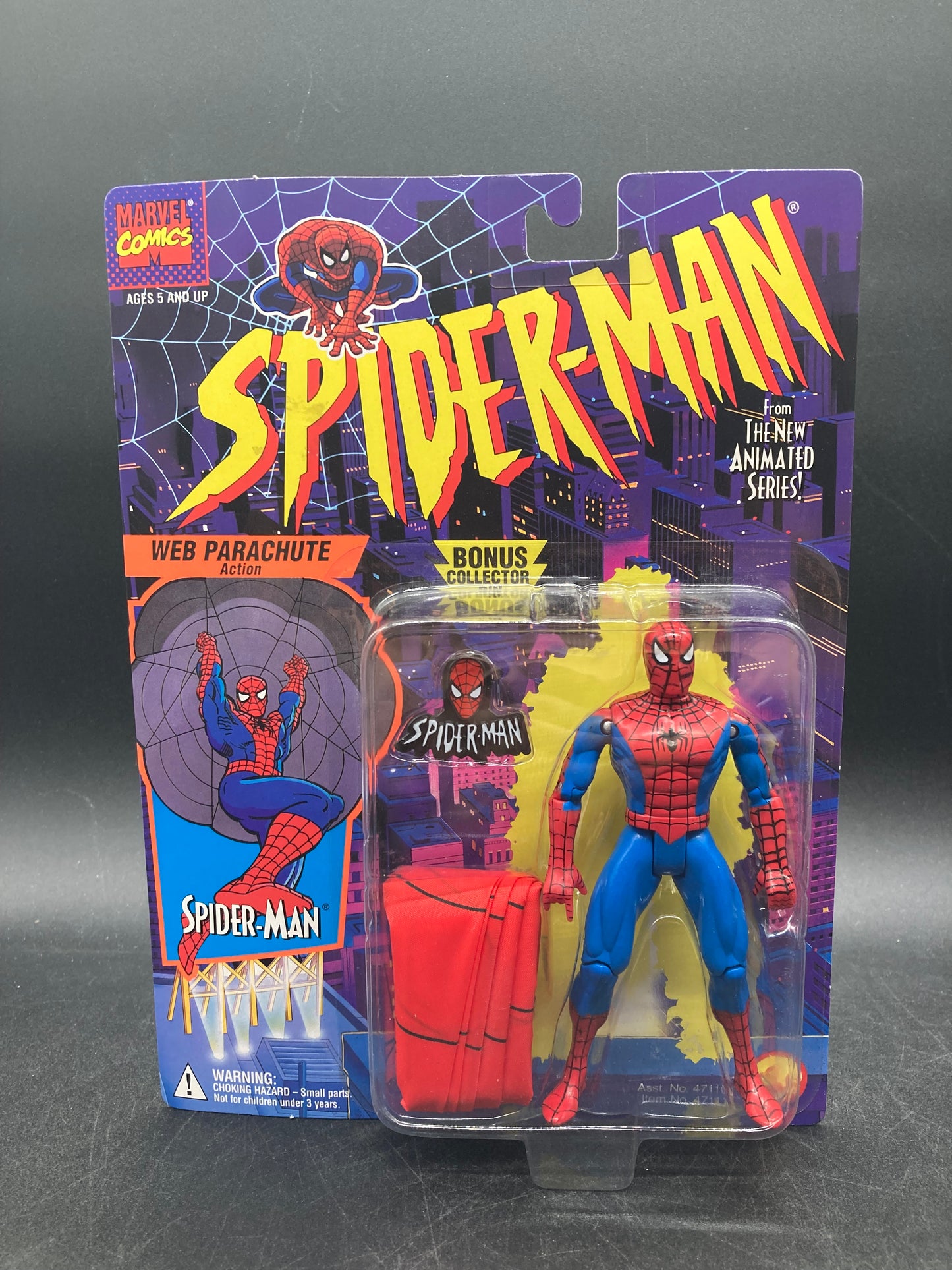 Spider-Man (Web-Parachute) Spider-Man: The Animated Series Action Figure Toybiz 1994