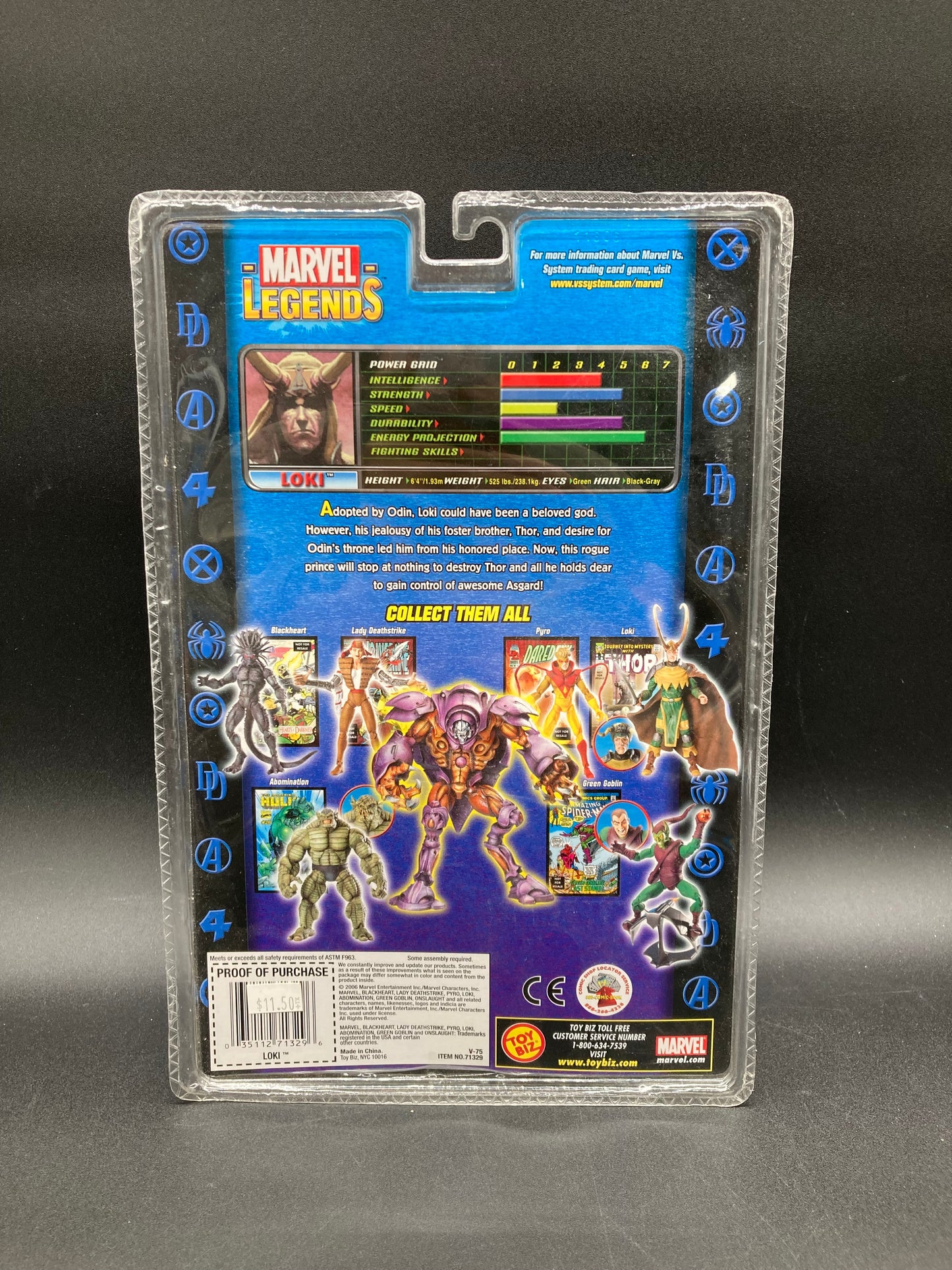 Loki Marvel Legends Onslaught Series Action Figure Toybiz 2006
