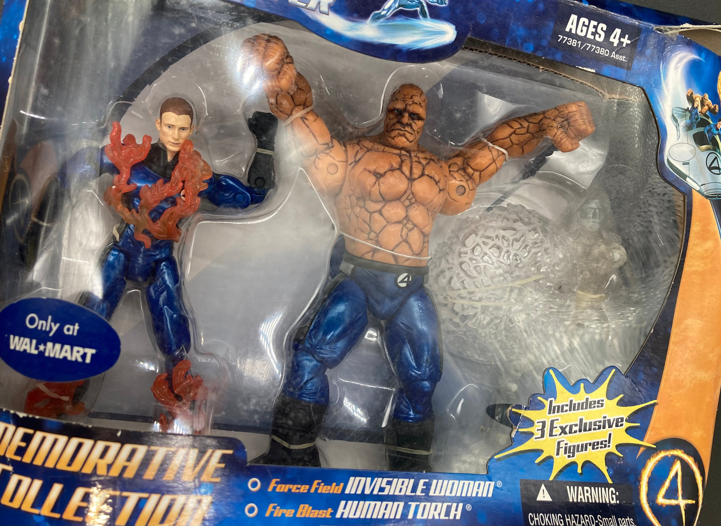 Human Torch, The Thing & Invisible Woman Hasbro Fantastic Four Rise Of The Silver Surfer Commemorative DVD Collection Walmart Exclusive Figure Set 2007