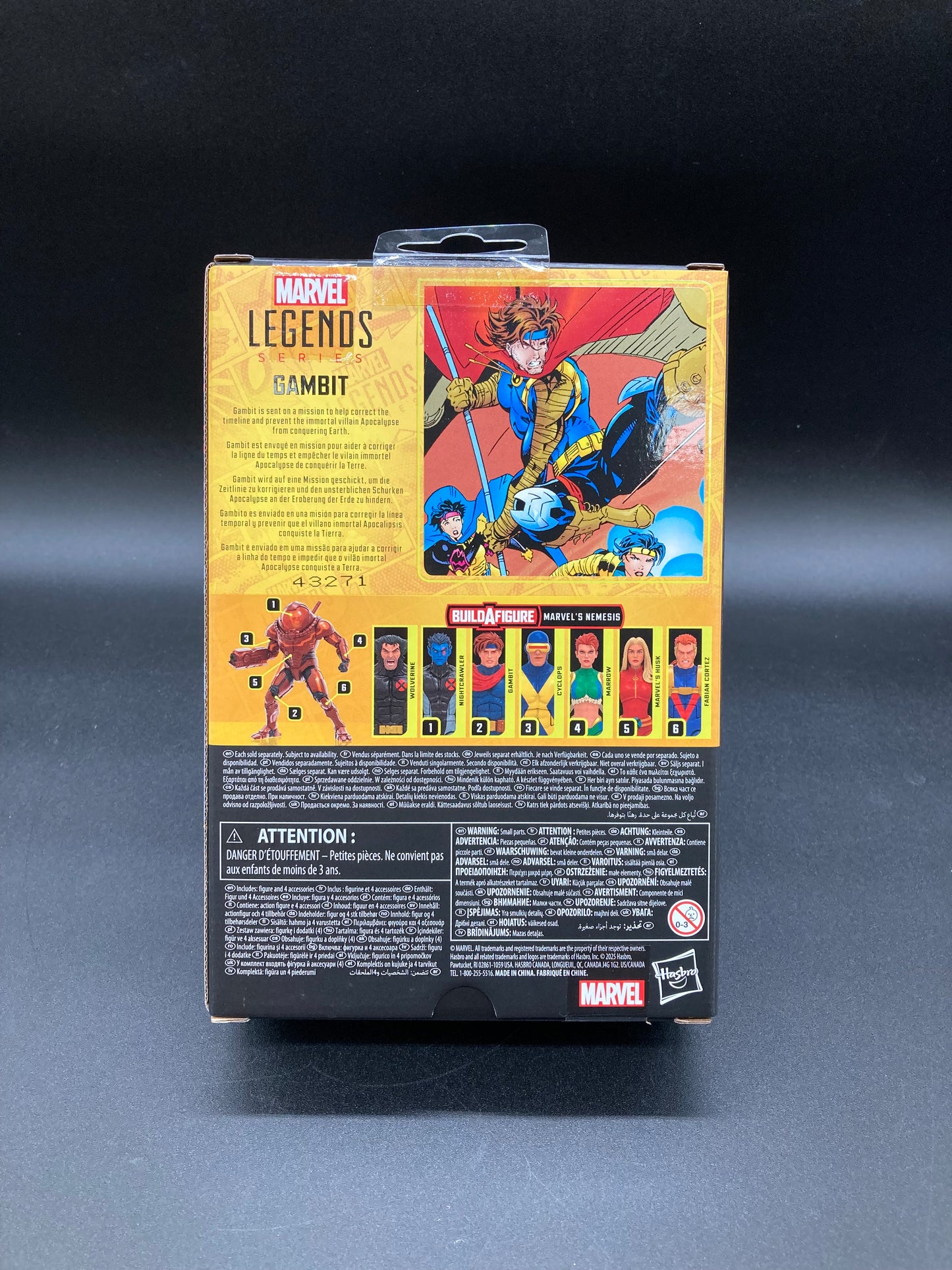 Gambit Hasbro Marvel Legends X-Men AOA Figure Nemesis BAF 2025