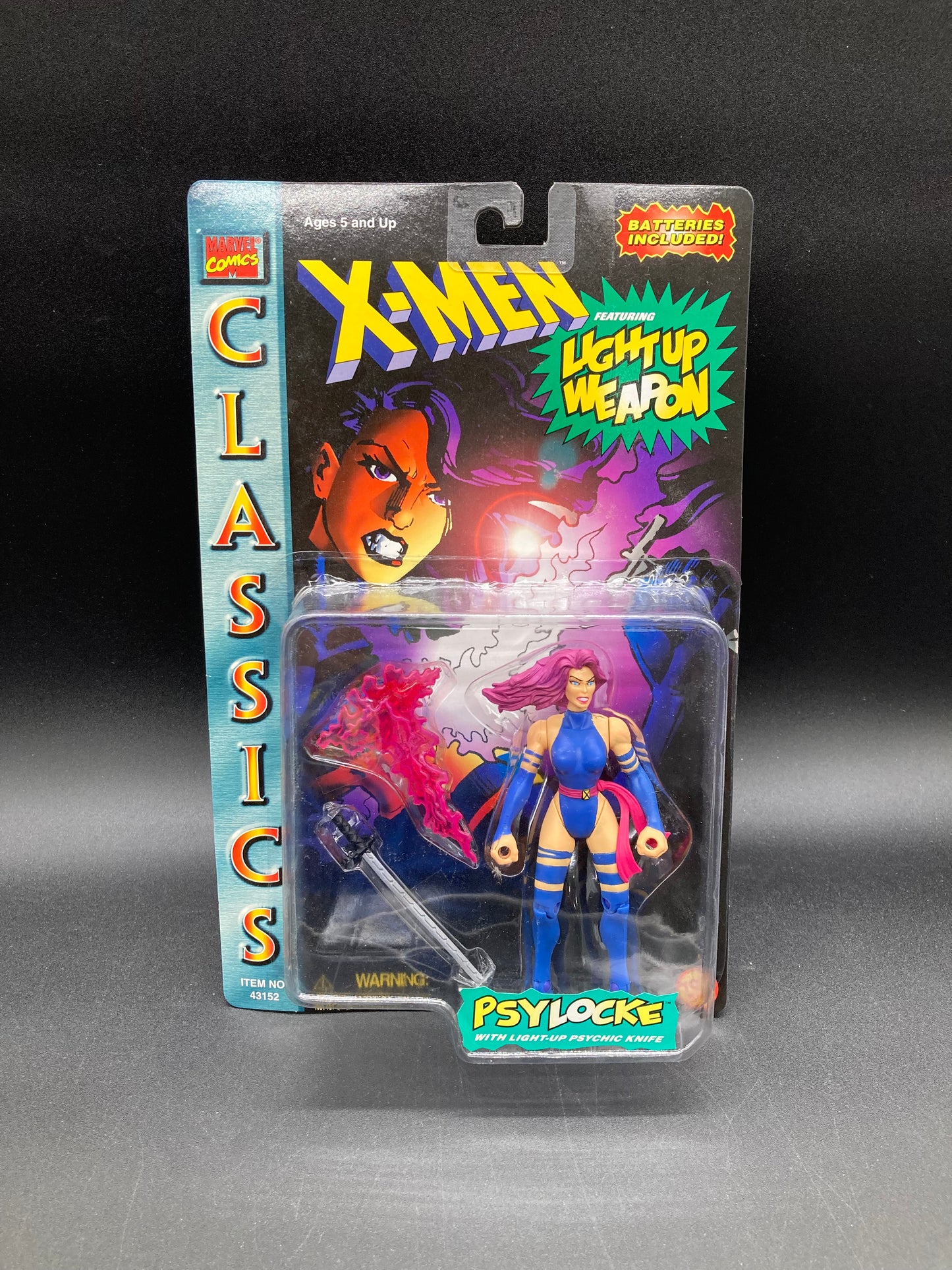 Psylocke X-Men Classics Light Up Weapon Series Action Figure Toybiz 1996