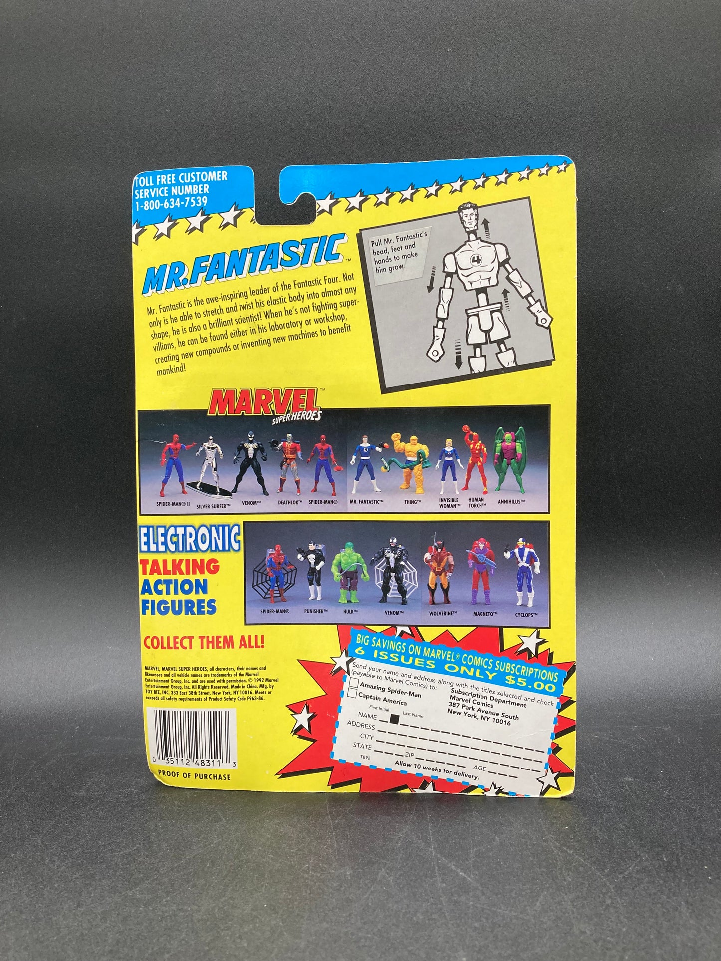 Mr. Fantastic Marvel Superheroes Toybiz 1992