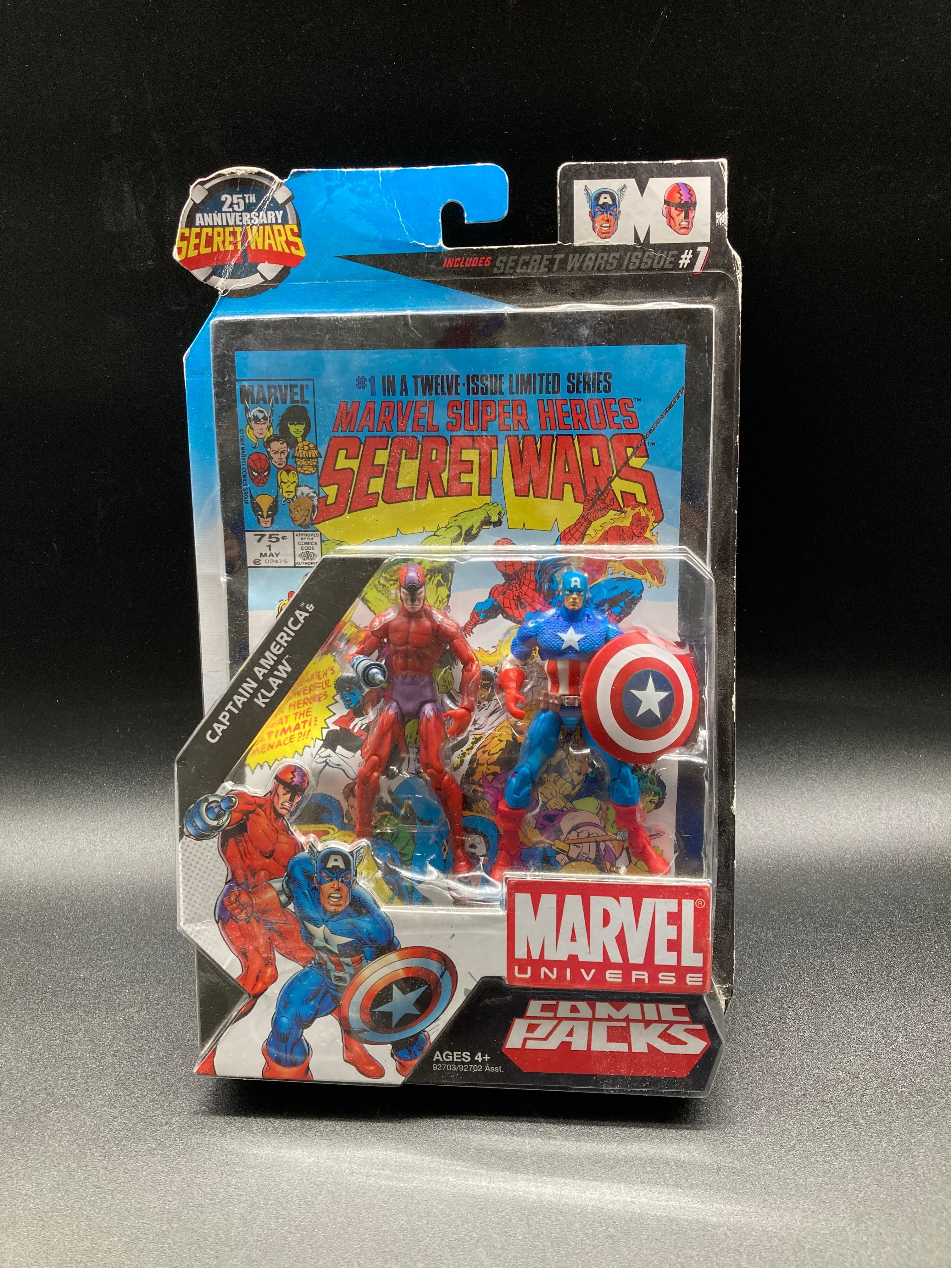Captain America & Klaw Hasbro Marvel Universe Comic Figure Pack Secret Wars 2009