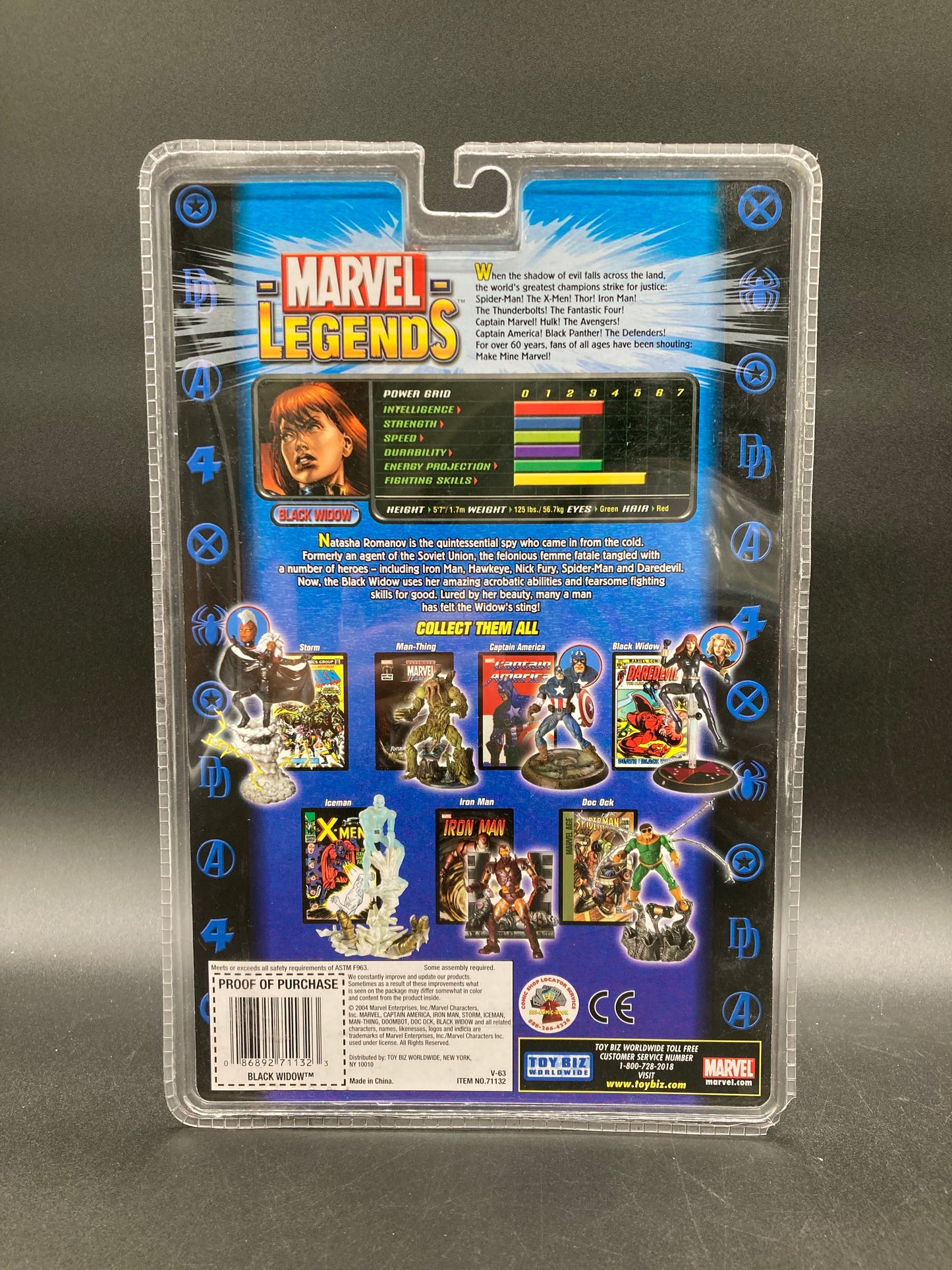 Black Widow Marvel Legends Series 8 Action Figure Toybiz 2004
