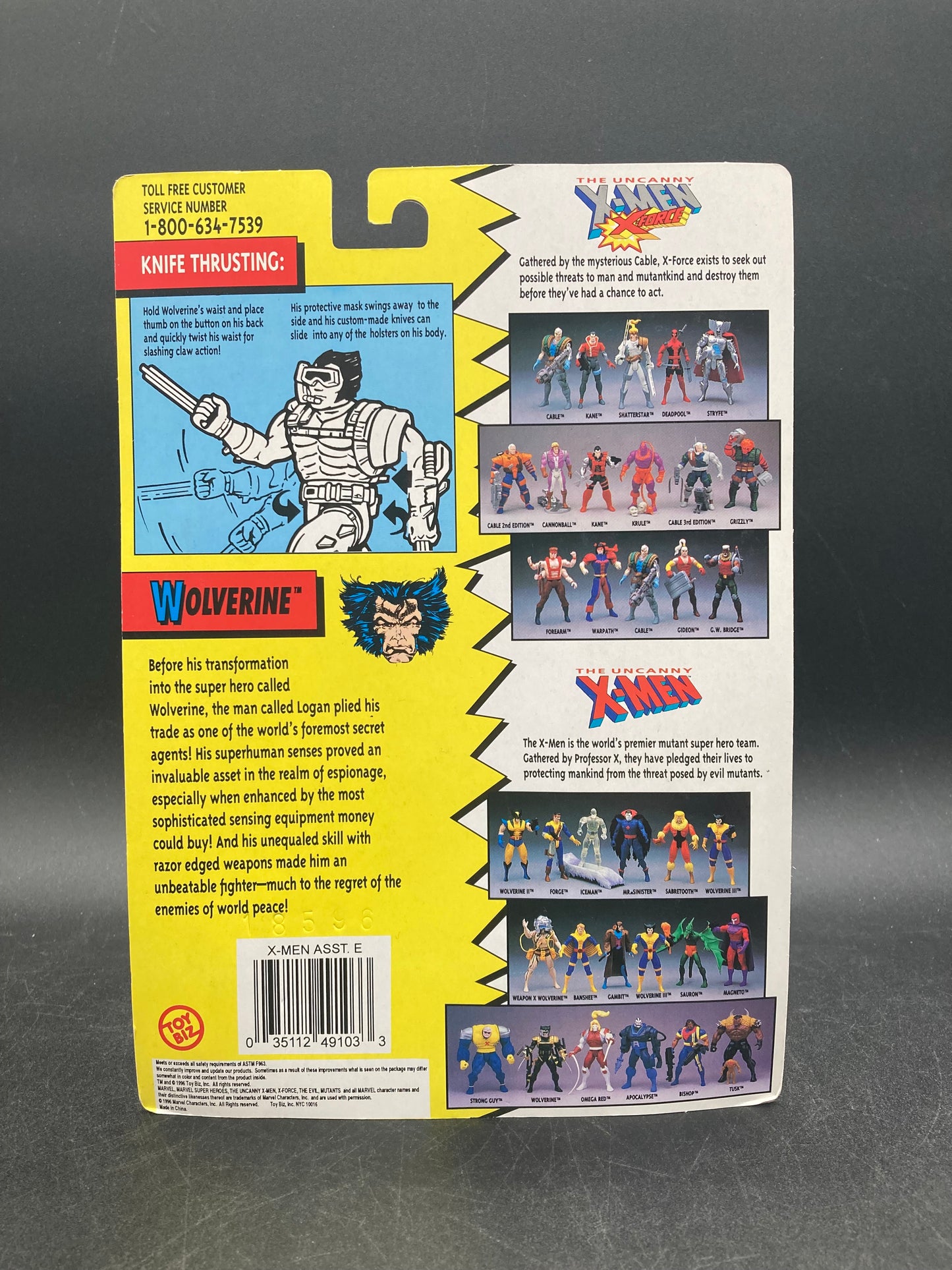 Wolverine 5th Edition Blue Variant X-Men Action Figure Toybiz 1996