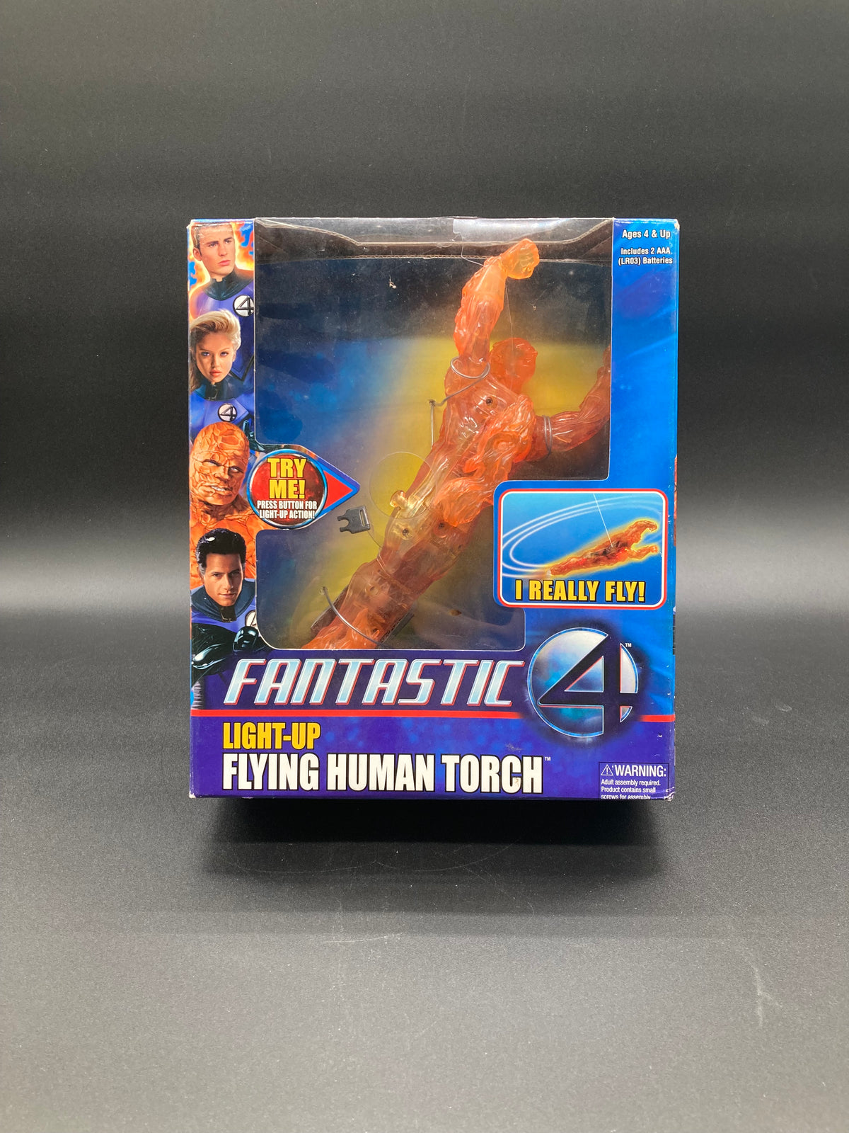 Human Torch Light-Up Flying Fantastic Four Movie Action Figure Toybiz 2005