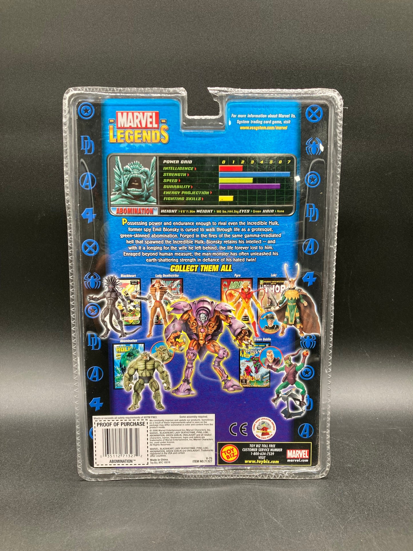 Abomination Marvel Legends Onslaught Series Action Figure Toybiz 2006
