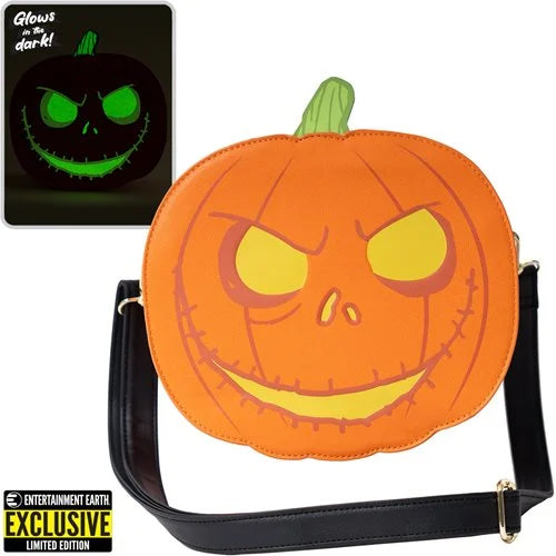 The Nightmare Before Christmas Jack-o'-Lantern Glow-in-the-Dark Crossbody Purse - EE Exclusive - Loungefly