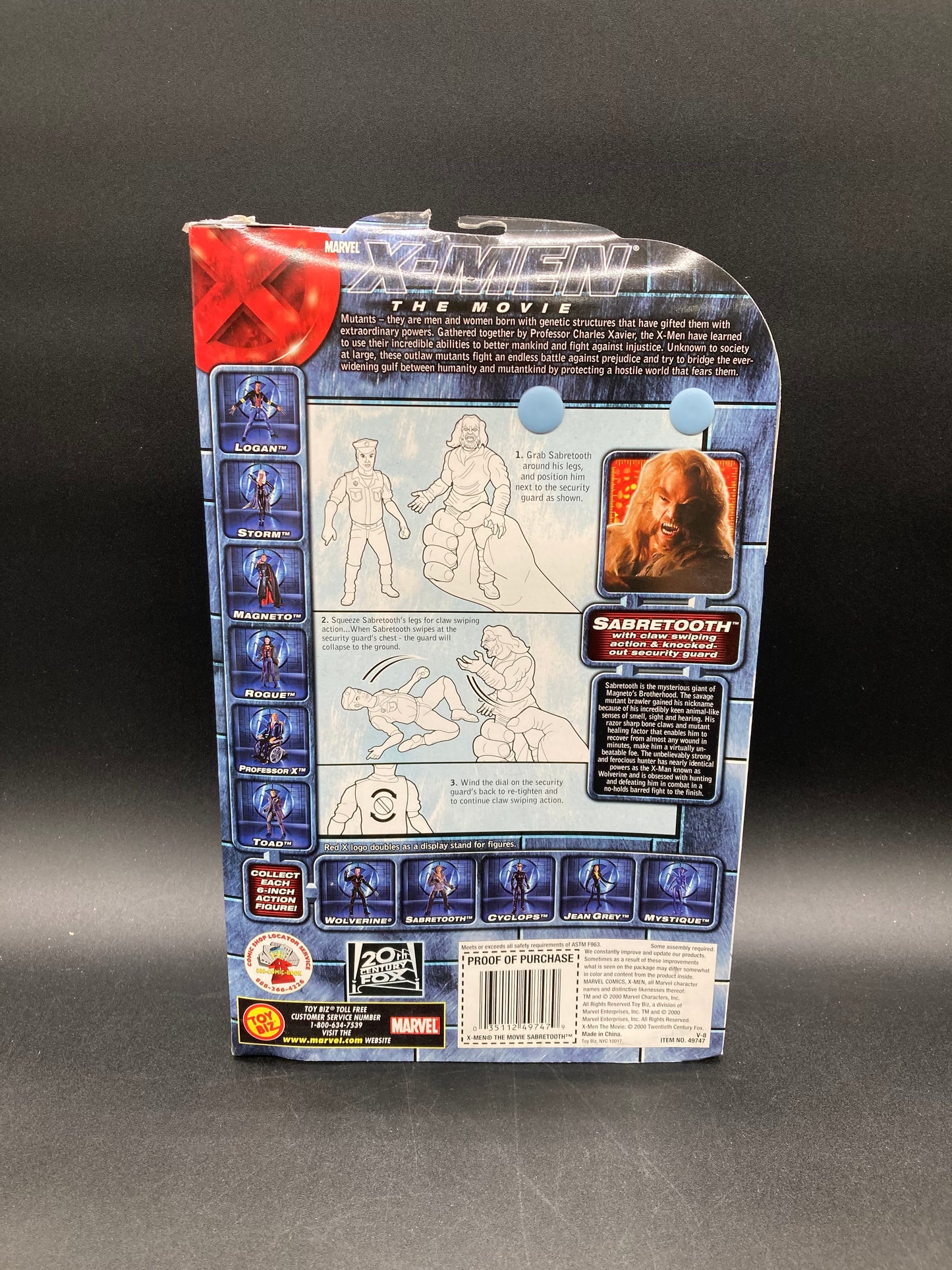 Sabretooth X-Men: Movie Action Figure Toybiz 2000