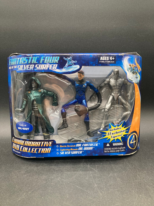 Mr. Fantastic, Dr. Doom & Silver Surfer Hasbro Fantastic Four Rise Of The Silver Surfer Commemorative DVD Collection Walmart Exclusive Figure Set 2007
