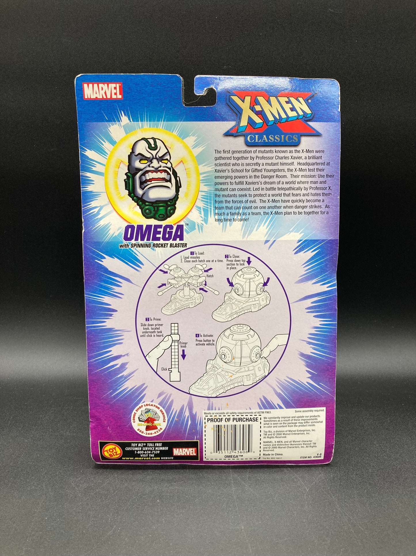 Omega X-Men Classics: Battle Blasters Action Figure Toybiz 2000