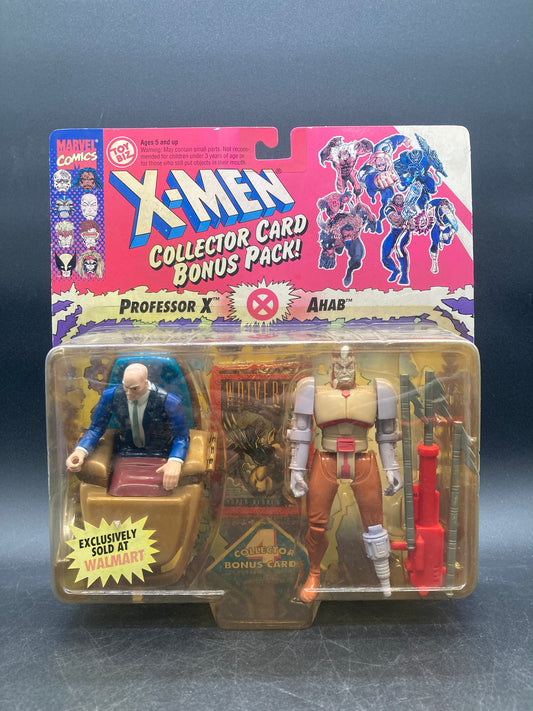 Professor X & Ahab Toybiz X-Men Walmart Exclusive Collector Card Bonus Pack Figures 1994