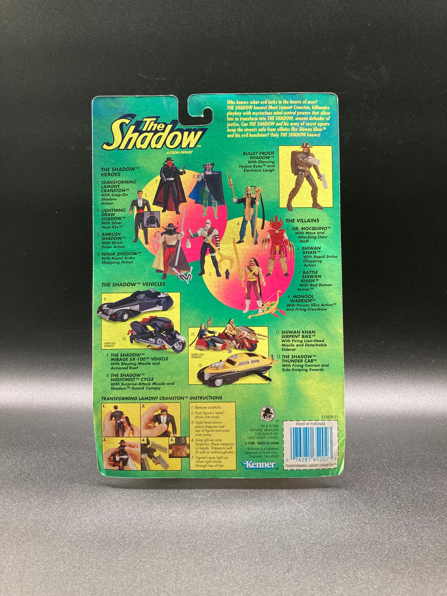 "Lamont Cranston" (Transforming) The Shadow Action Figure Kenner 1994