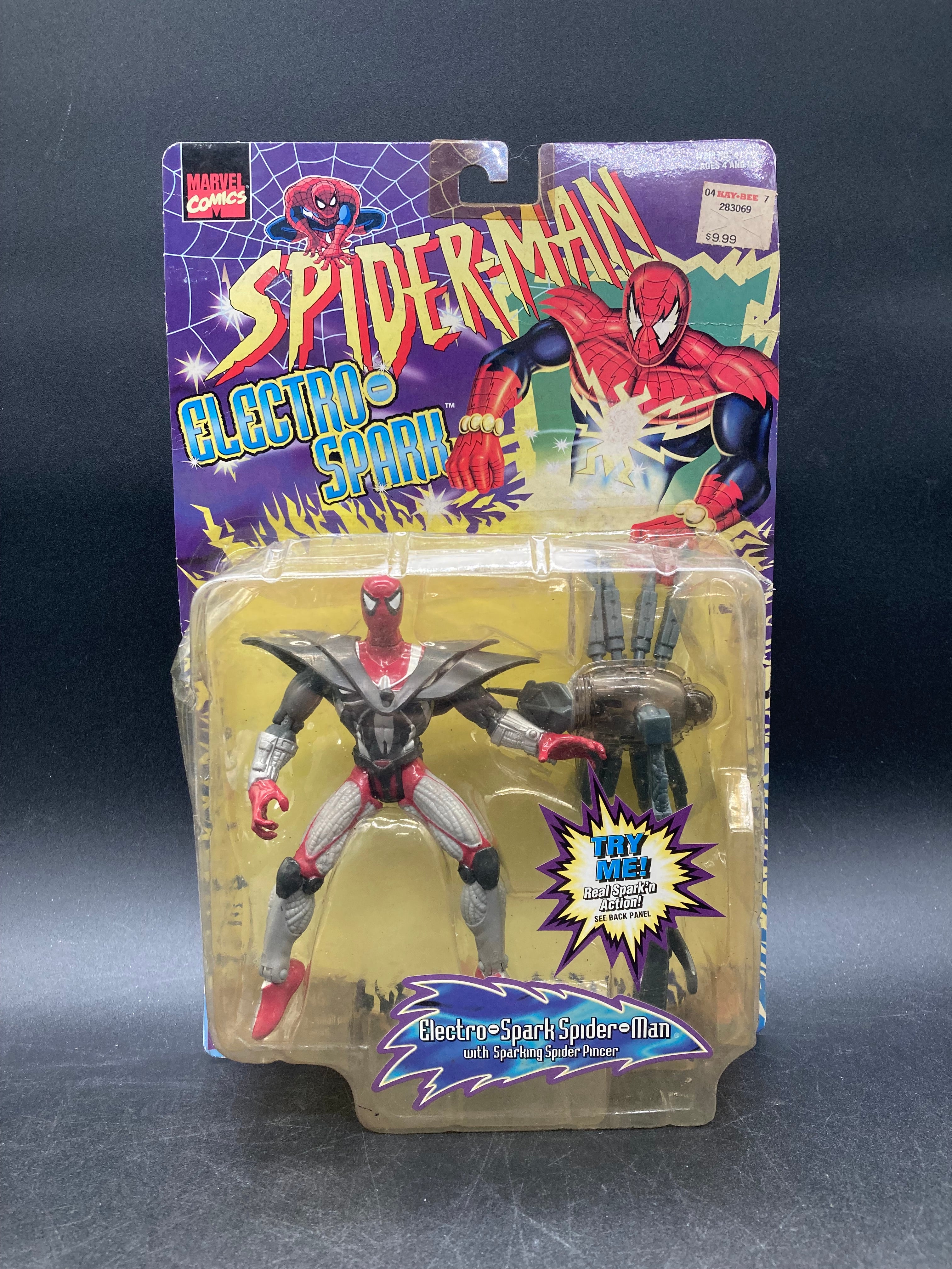 Electro-Spark Spider-Man Toybiz Spider-Man Electro Spark Animated Series Figure 1997