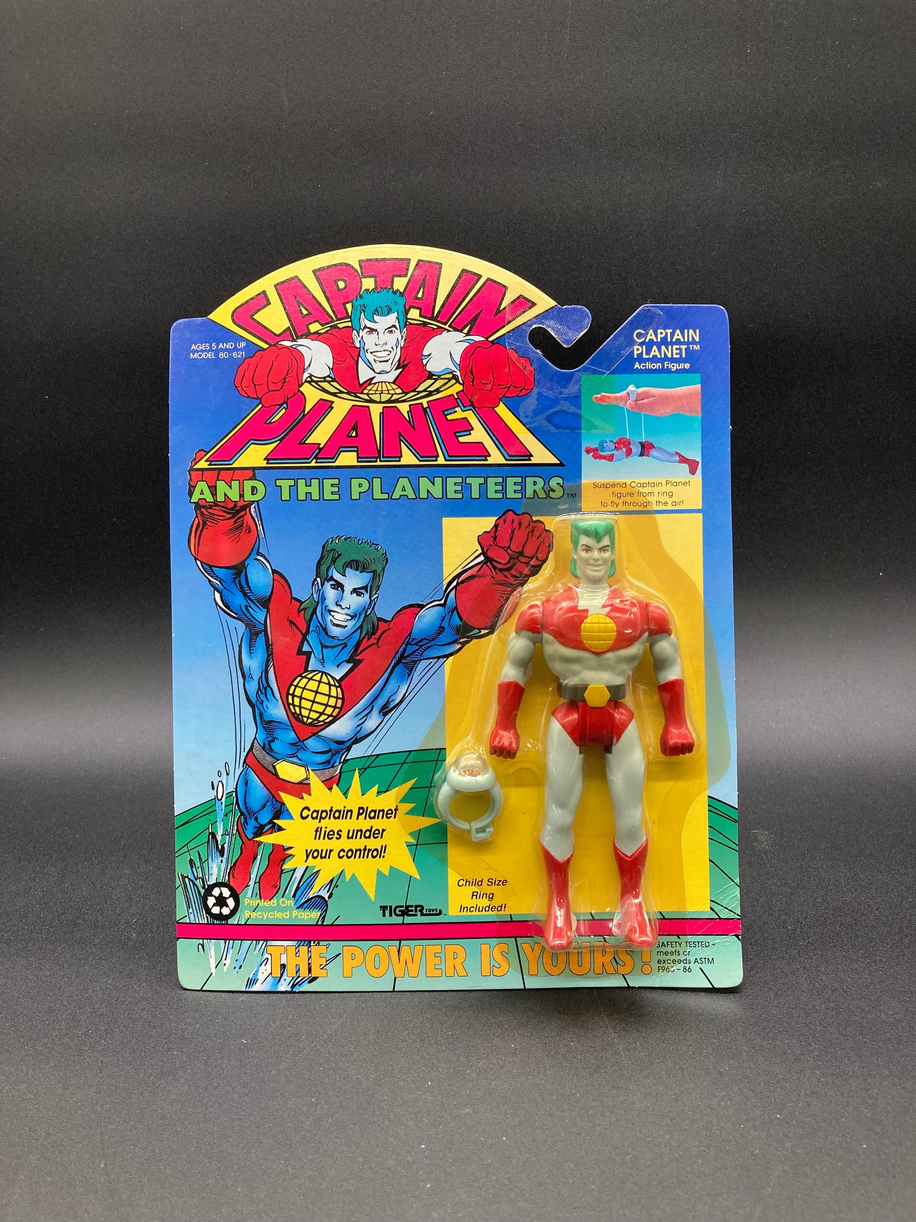 "Captain Planet" (Flying Action) Captain Planet and the Planeteers Action Figure Tiger Toys 1991