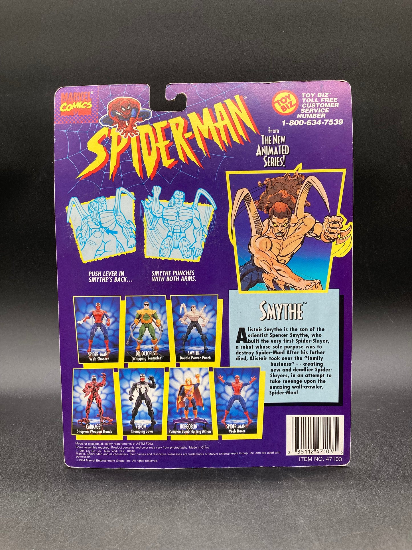 Smythe Spider-Man: The Animated Series Action Figure Toybiz 1994